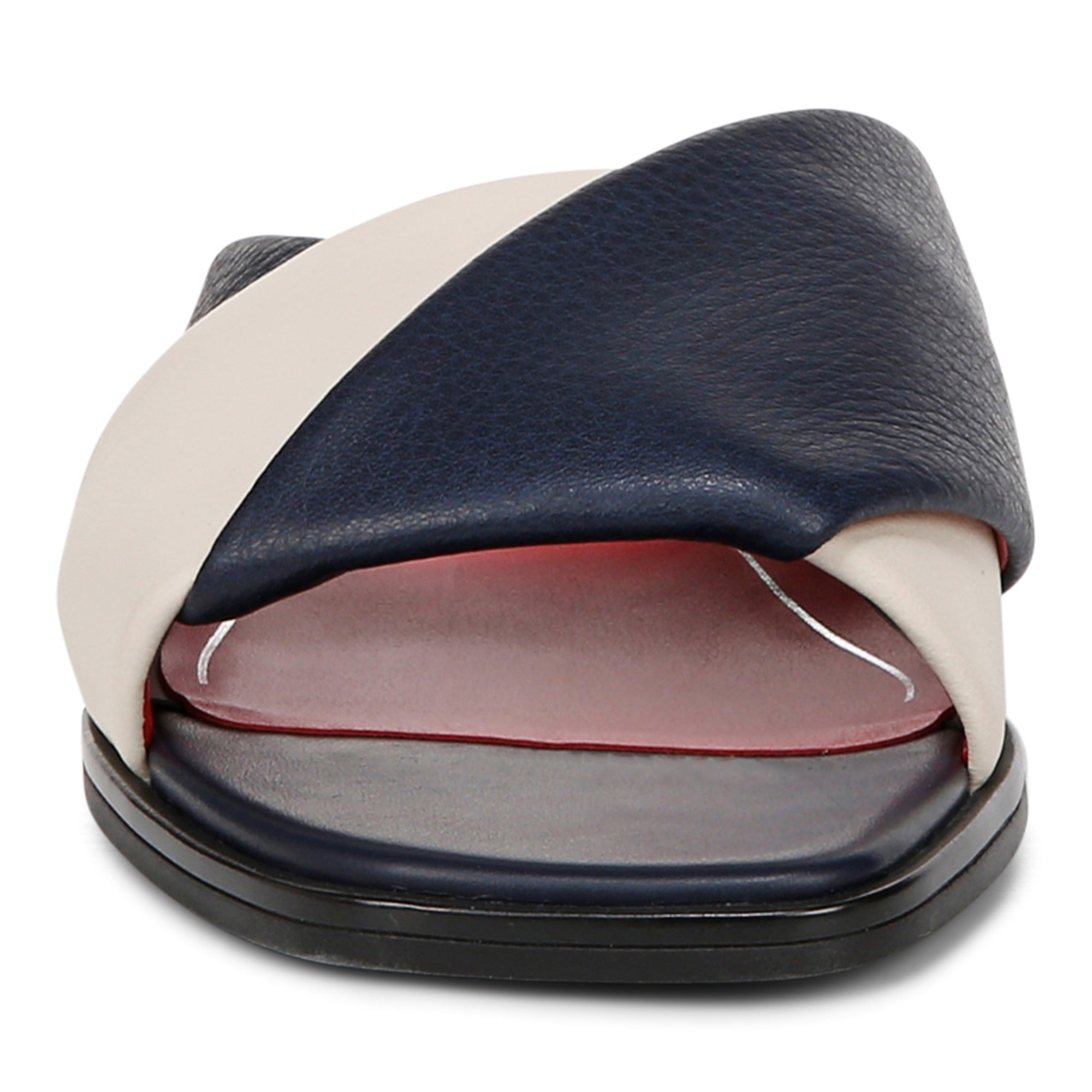 Vionic Miramar Women's Comfort Slide Sandal - Navy/cream - Front
