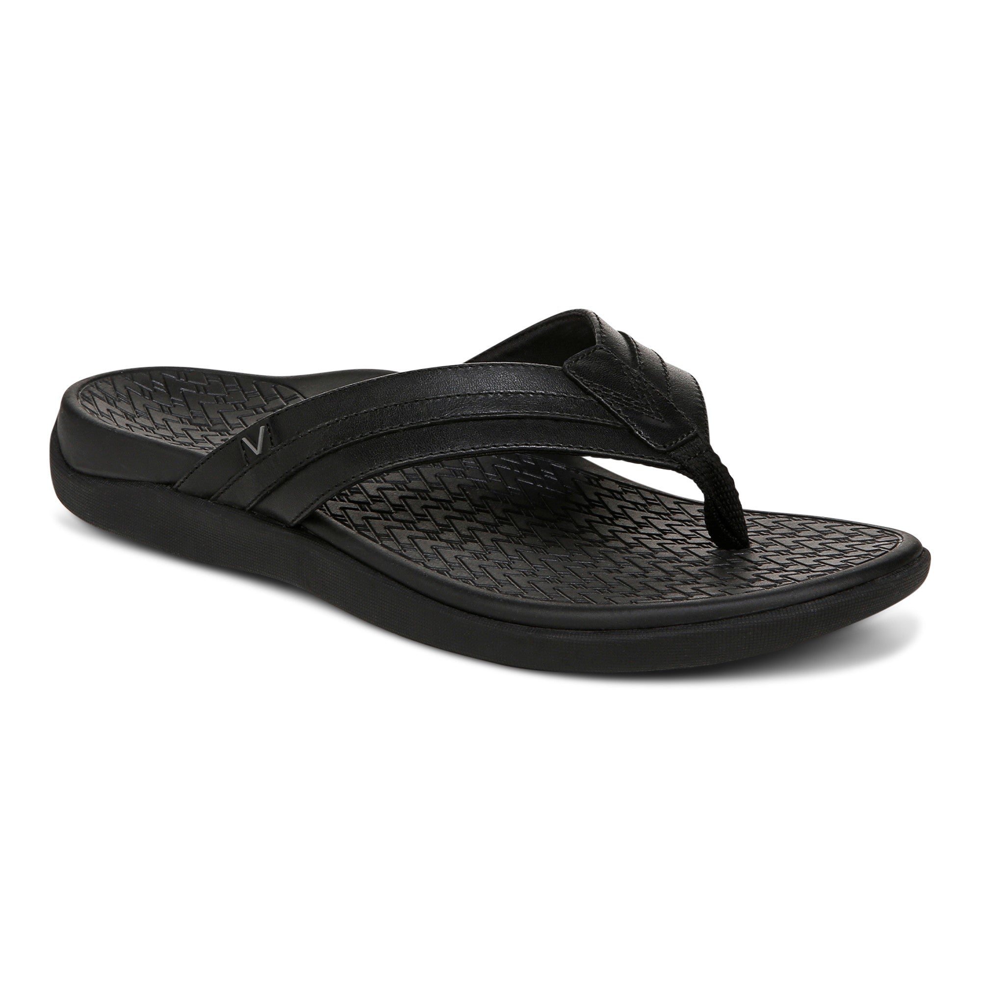 Vionic Men's Tide II Orthotic Support Sandal - Black - Angle main