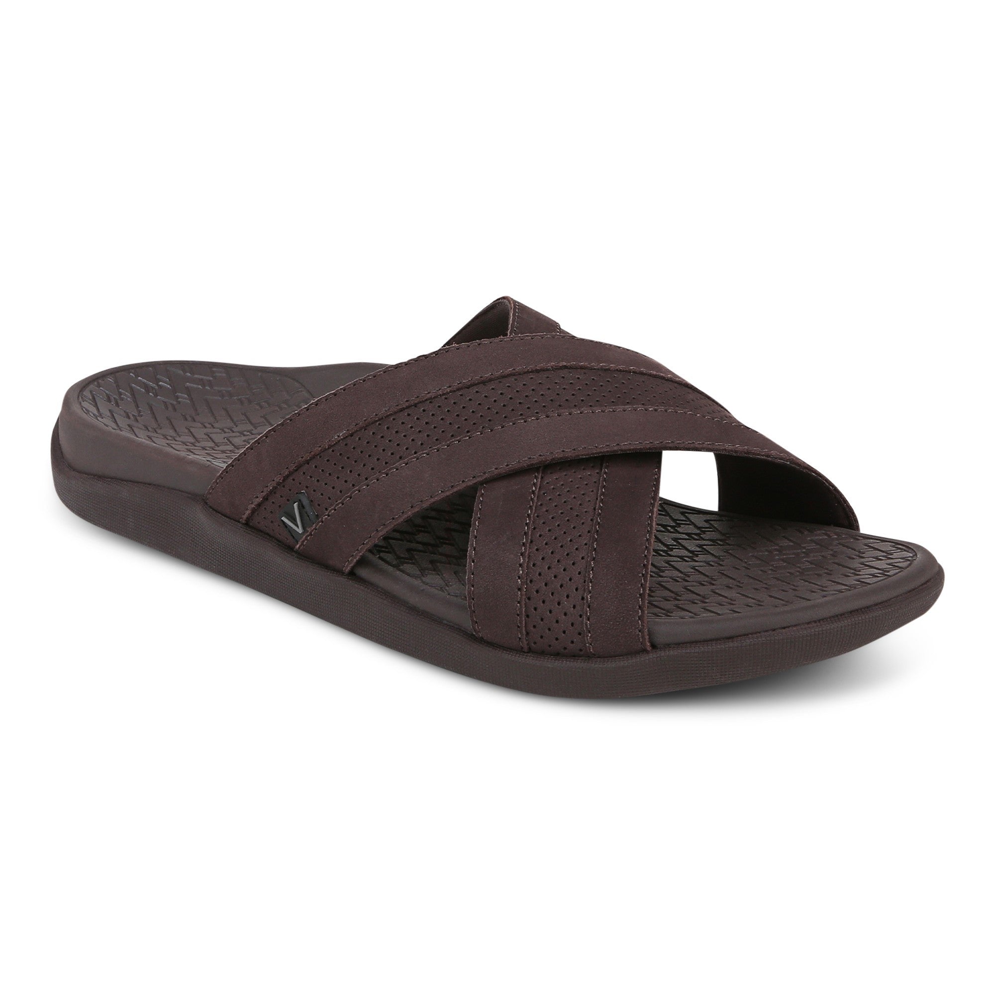 Vionic Men's Tide Slide Arch Supportive Sandal in Chocolate
