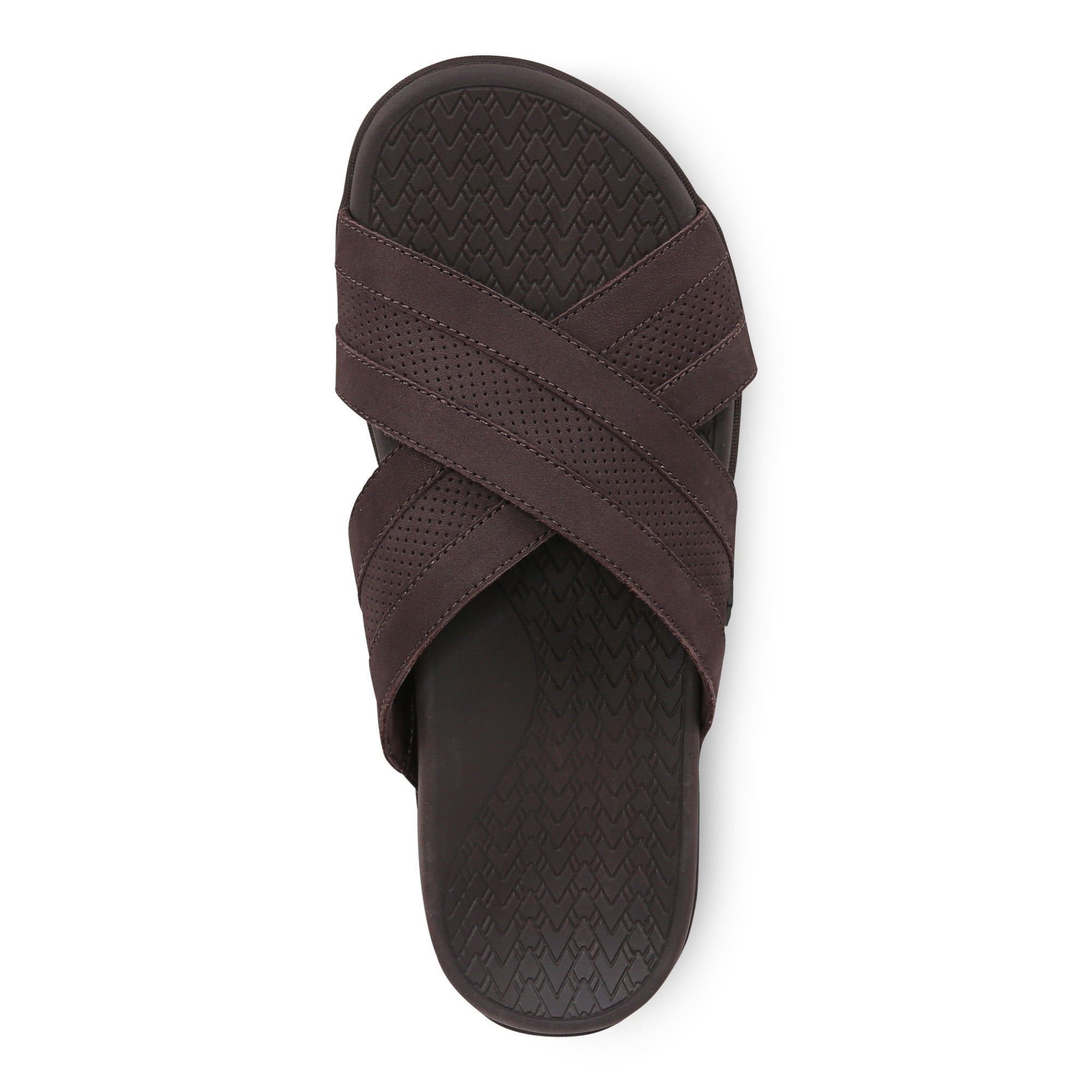 Vionic Men's Tide Slide Arch Supportive Sandal - Chocolate - Top