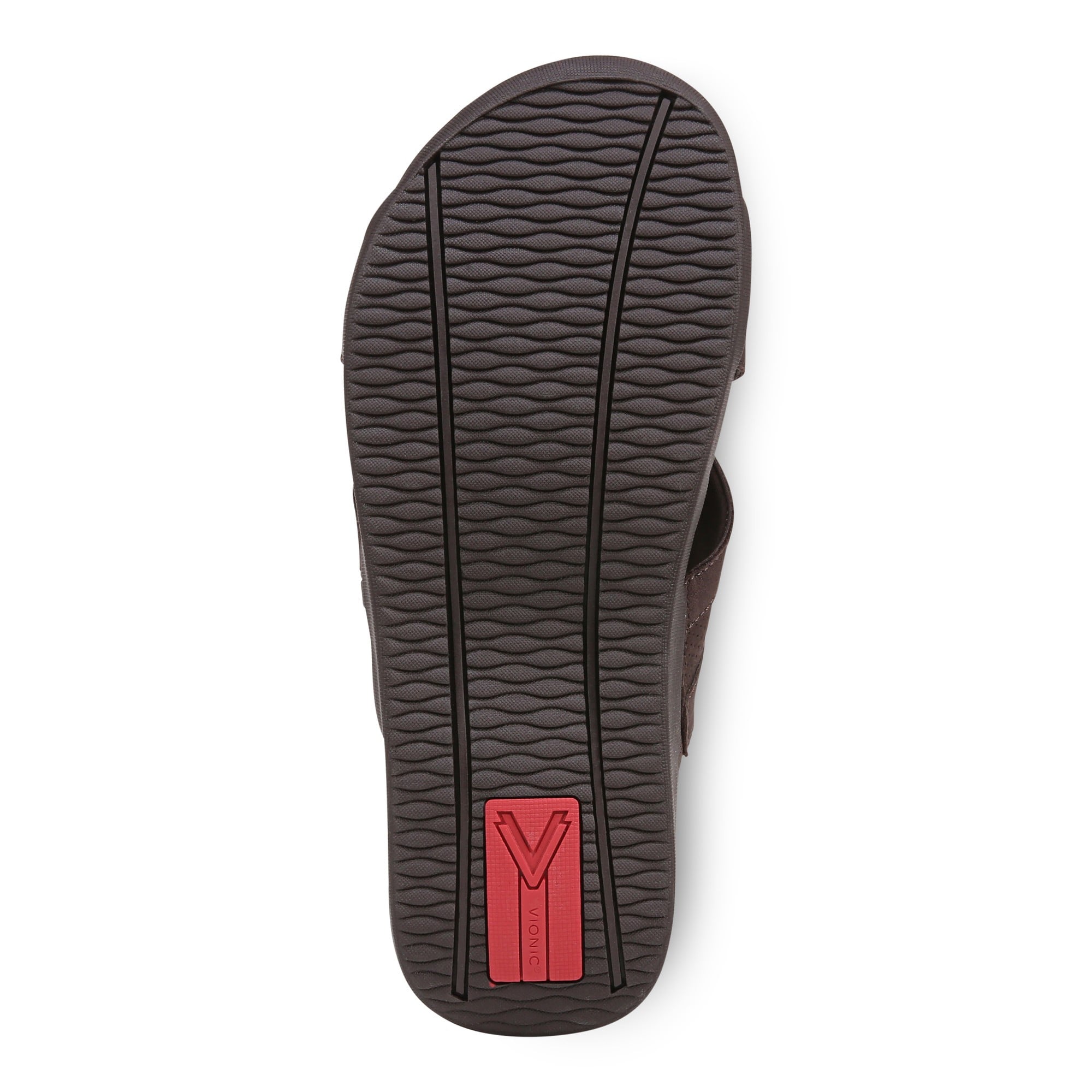 Vionic Men's Tide Slide Arch Supportive Sandal - Chocolate - Bottom