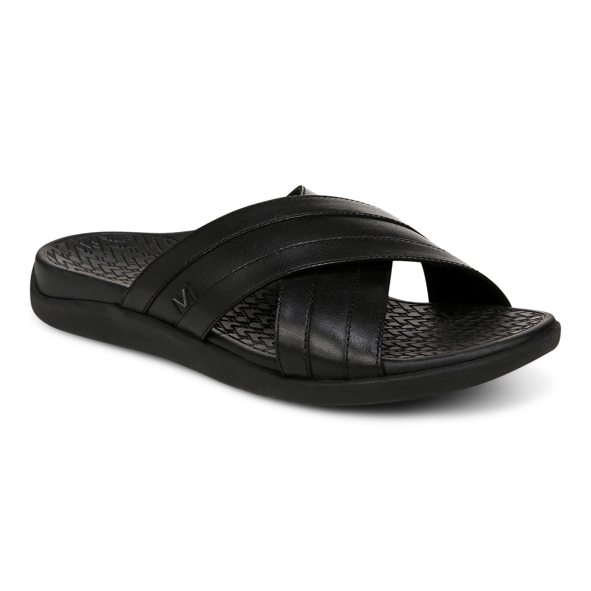 Vionic Men's Tide Slide Arch Supportive Sandal in Black