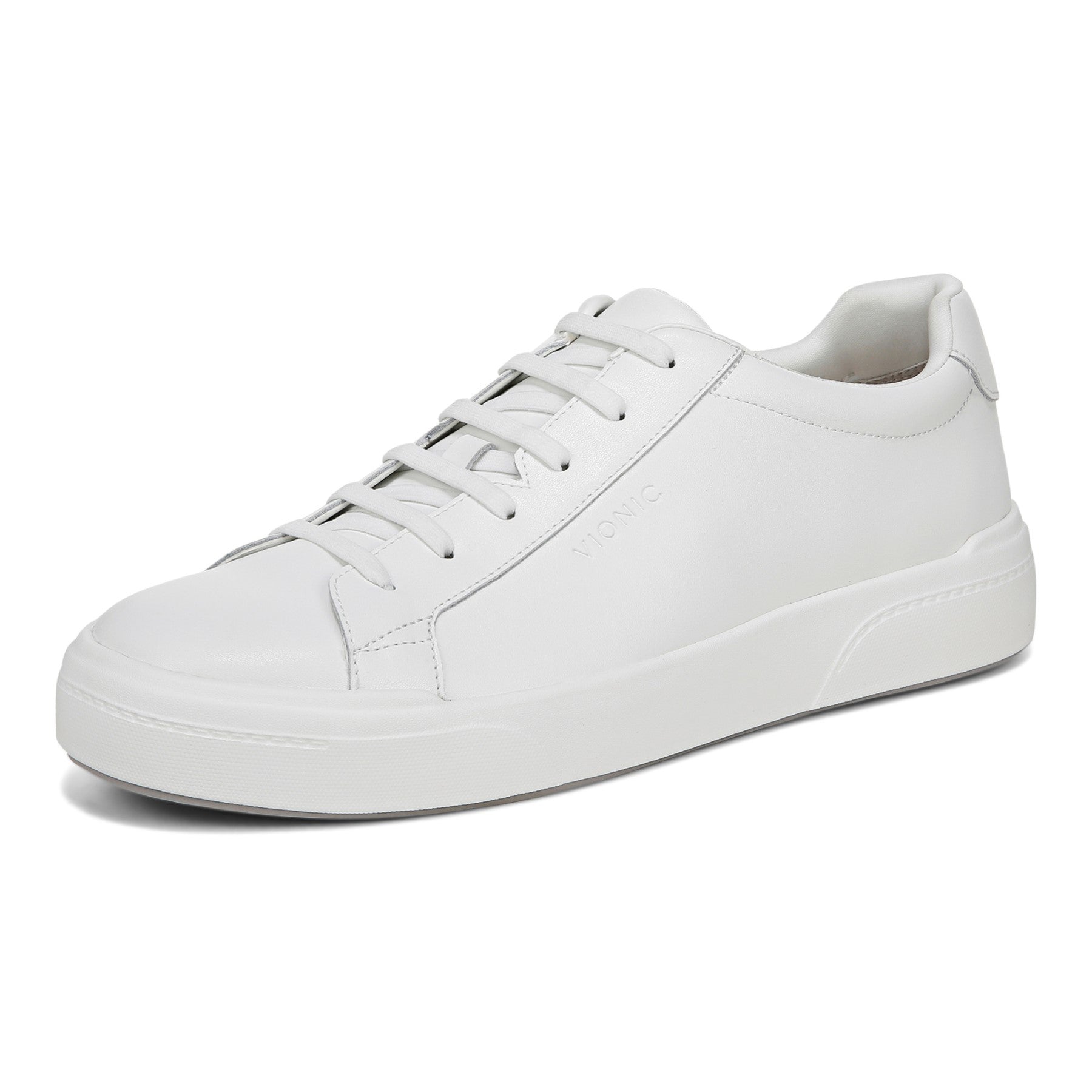 Vionic Colbie Men's Slip On Comfort Shoes - White Leather - Left angle