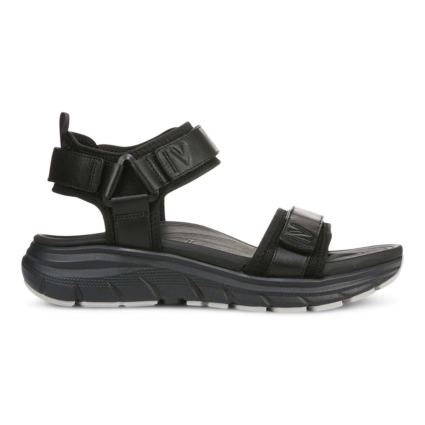 Vionic Walk Max Wanderer mens Quarter/Ankle/T-Strap Sandal - Black - Right side