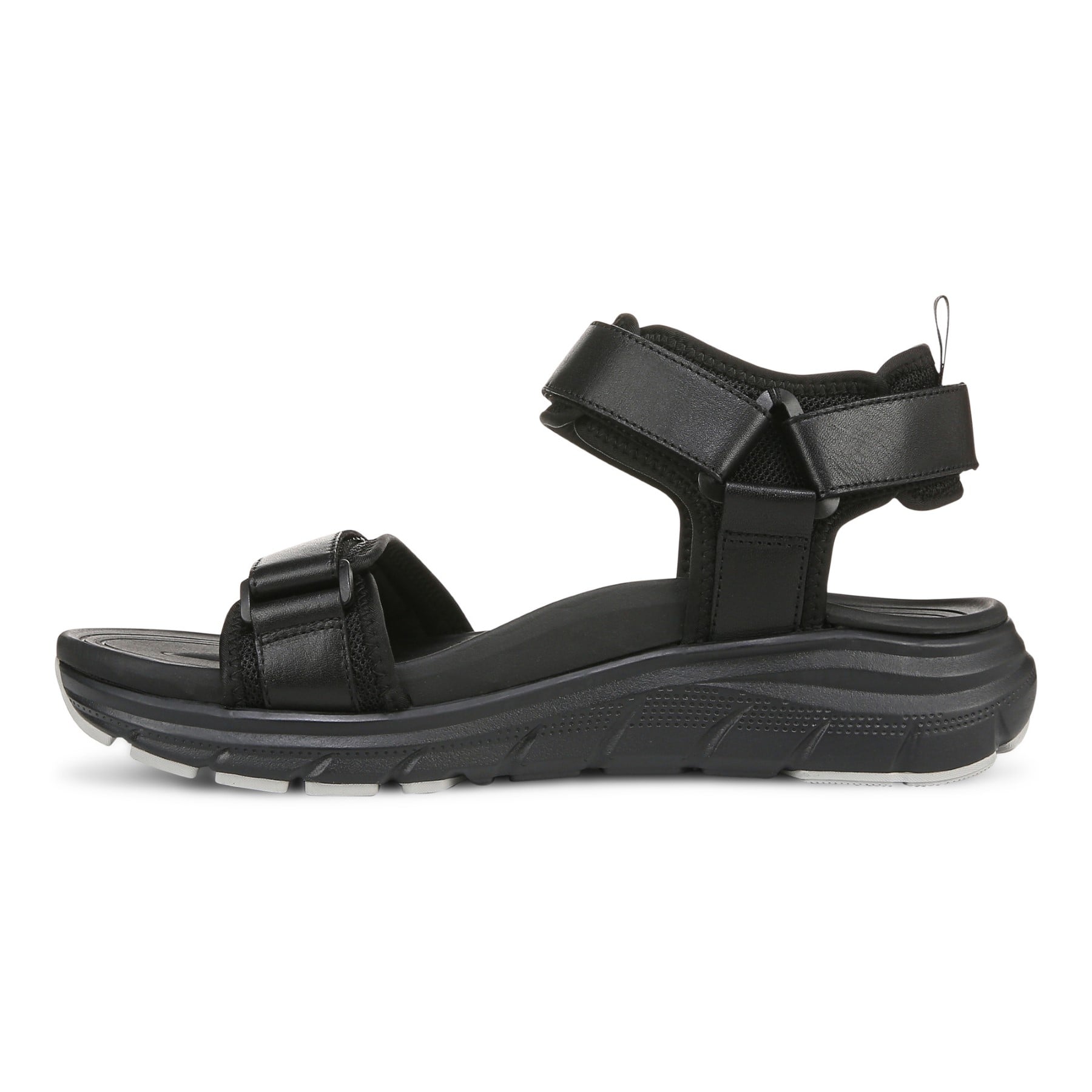 Vionic Walk Max Wanderer mens Quarter/Ankle/T-Strap Sandal - Black - Left Side