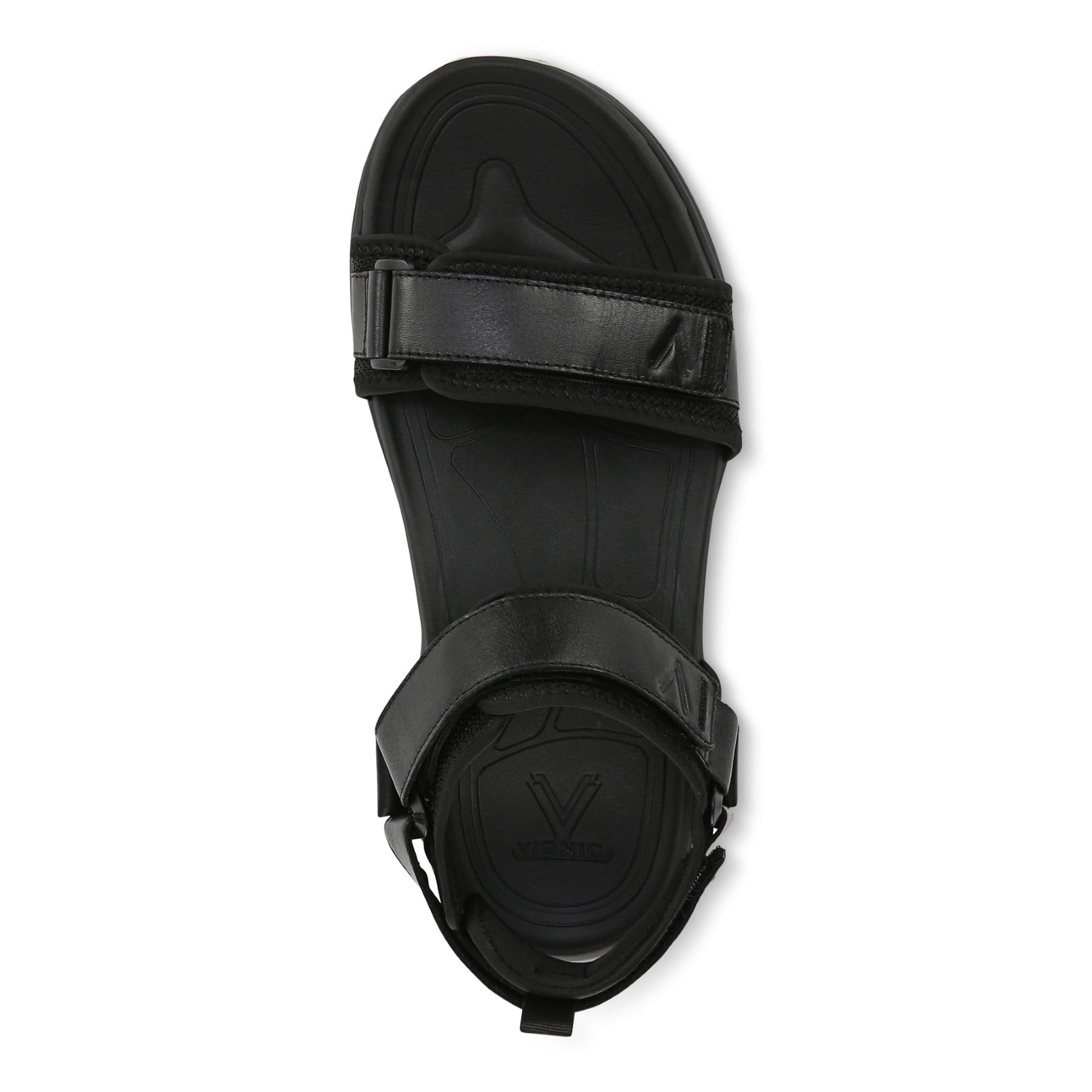 Vionic Walk Max Wanderer mens Quarter/Ankle/T-Strap Sandal - Black - Top