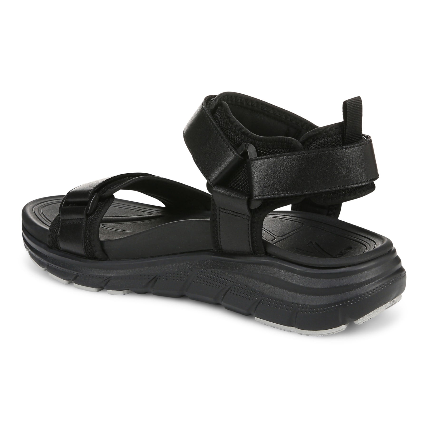 Vionic Walk Max Wanderer mens Quarter/Ankle/T-Strap Sandal - Black - Back angle
