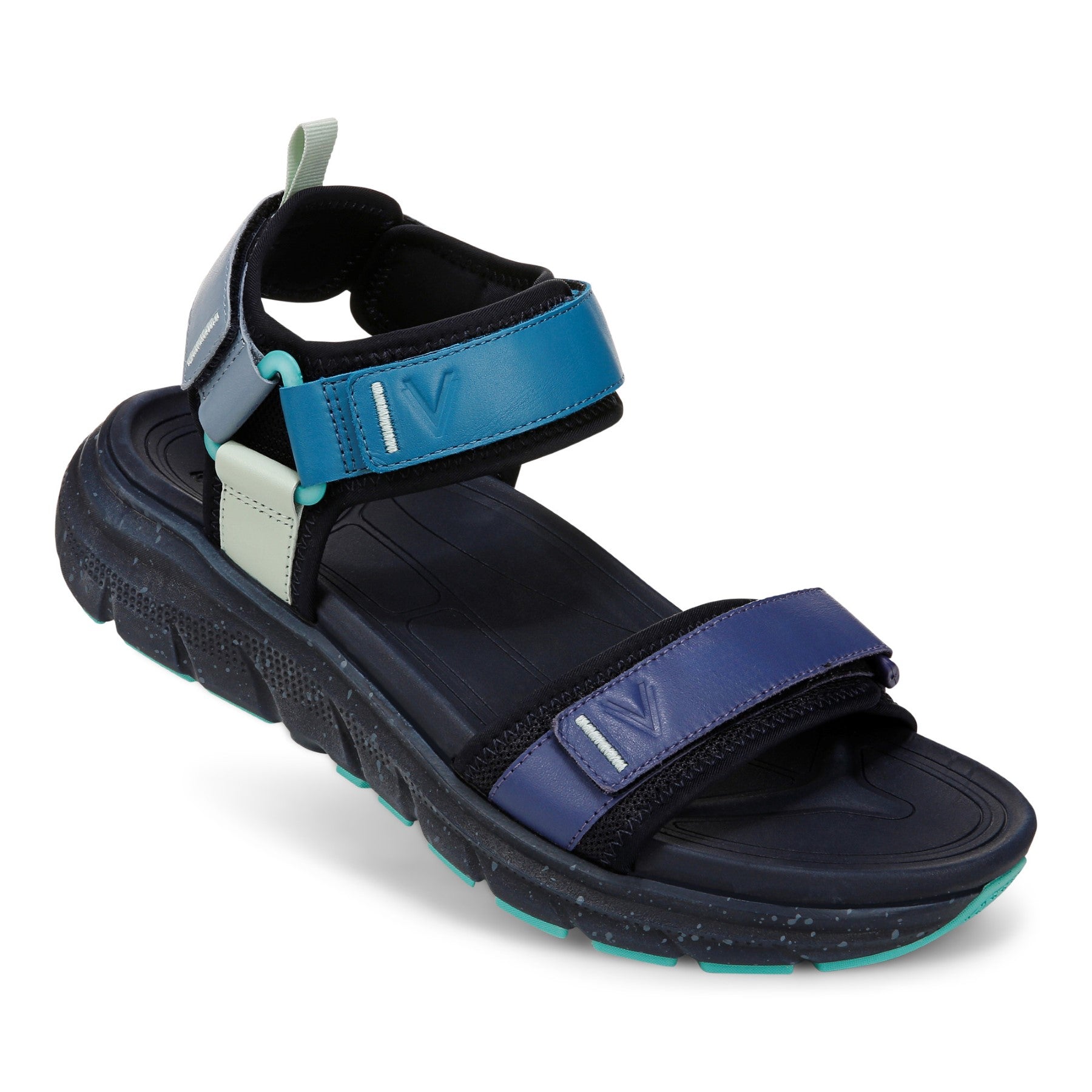 Vionic Walk Max Wanderer mens Quarter/Ankle/T-Strap Sandal - Navy Blazer Multi - M MXWANDERER-J3205M1400-NAVY BLAZER MULTI-13fl-med