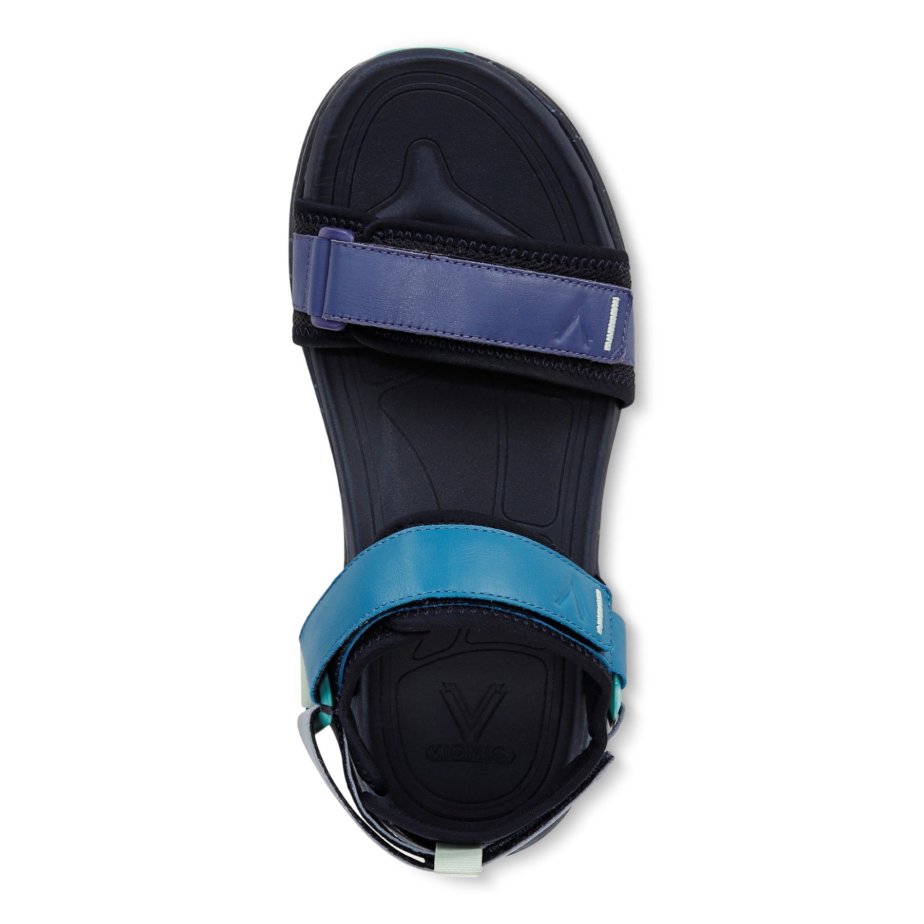 Vionic Walk Max Wanderer mens Quarter/Ankle/T-Strap Sandal - Navy Blazer Multi - Top