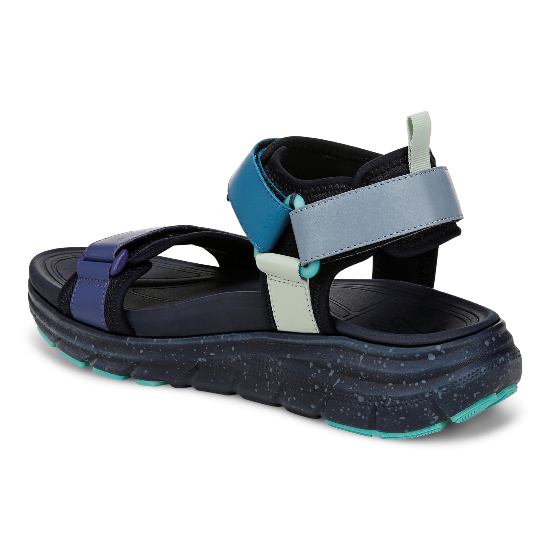 Vionic Walk Max Wanderer mens Quarter/Ankle/T-Strap Sandal - Navy Blazer Multi - Back angle