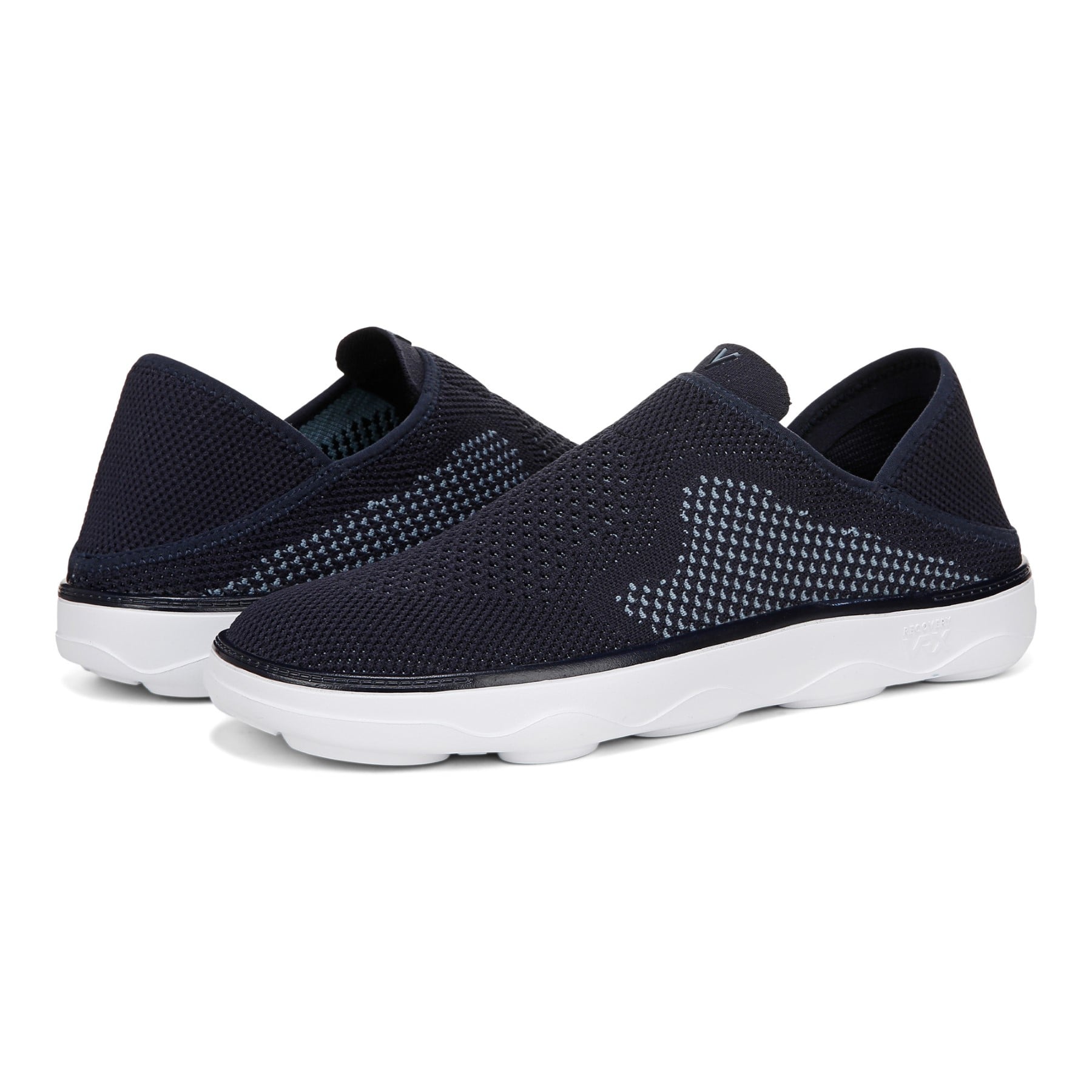 Vionic Sage Rx mens Slip On/Loafer/Moc Shoe - Navy Blazer - pair left angle