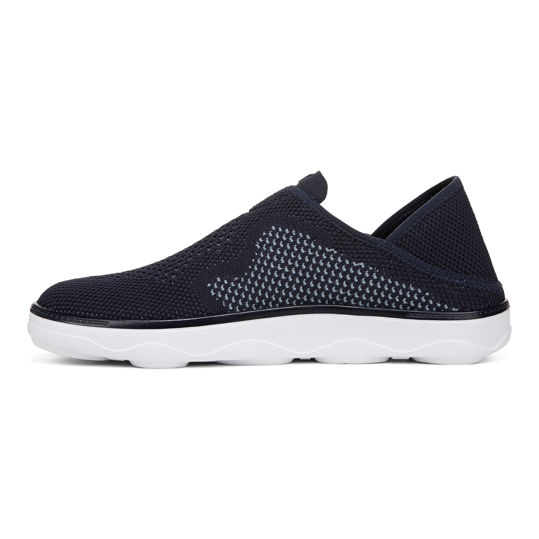 Vionic Sage Rx mens Slip On/Loafer/Moc Shoe - Navy Blazer - Left Side