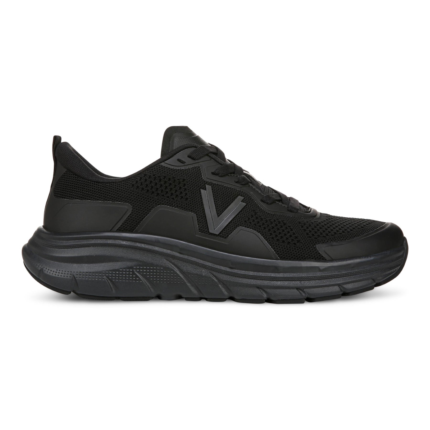 Vionic Men's Walk Max - Water Repellent Athletic Walking Shoes with Orthotic Support in All Black