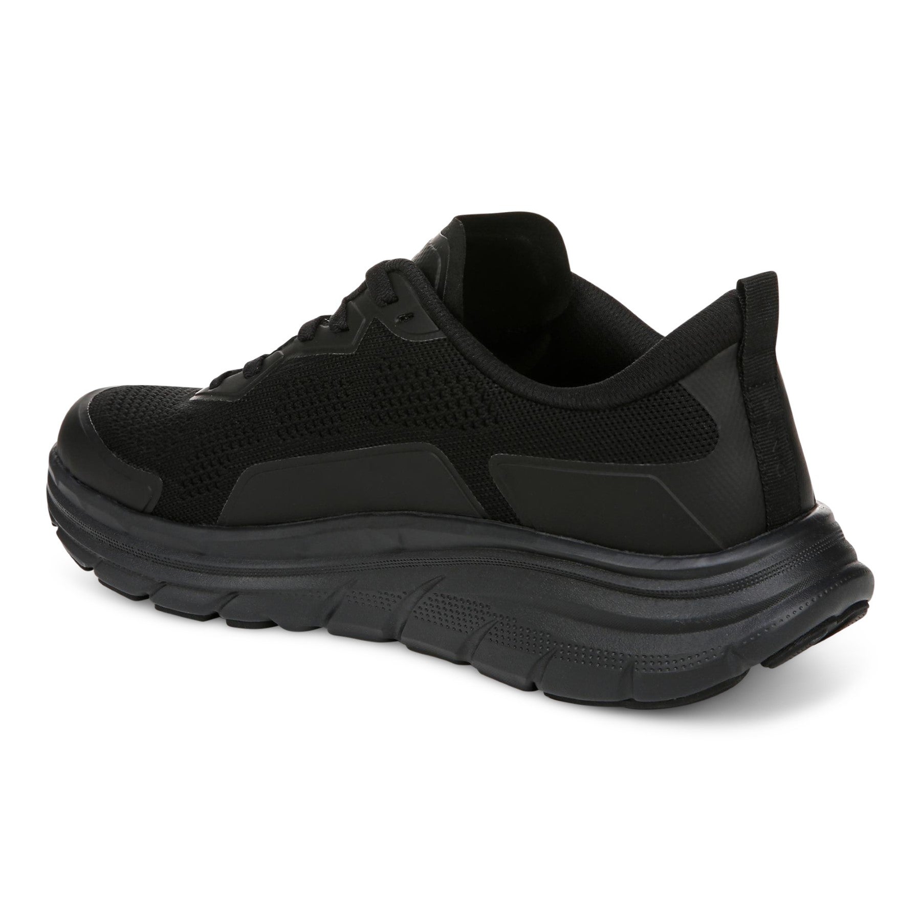 Vionic Men's Walk Max - Water Repellent Athletic Walking Shoes with Orthotic Support - All Black - Back angle