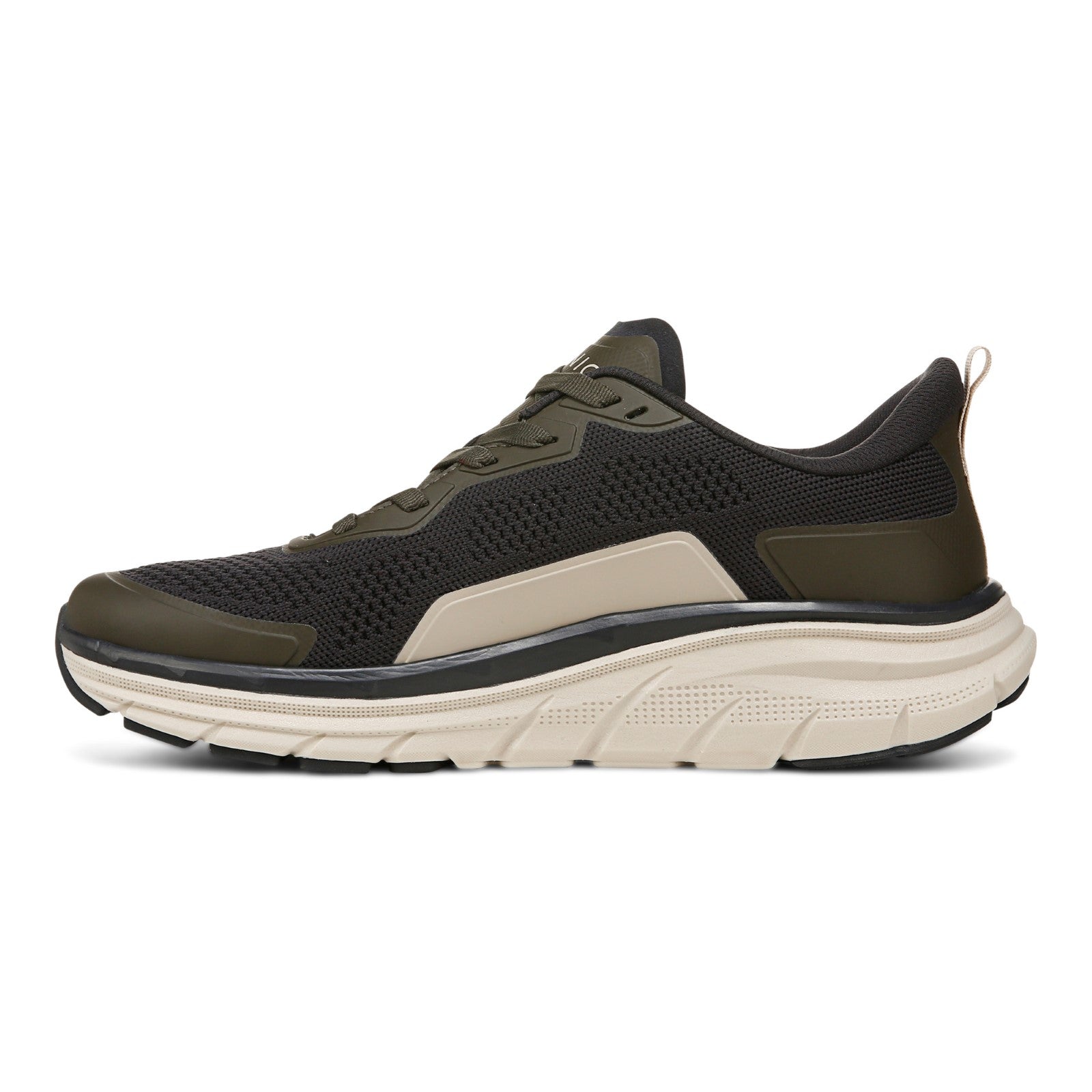 Vionic Men's Walk Max - Water Repellent Athletic Walking Shoes with Orthotic Support - Phantom Grey/Dark Khaki - Left Side