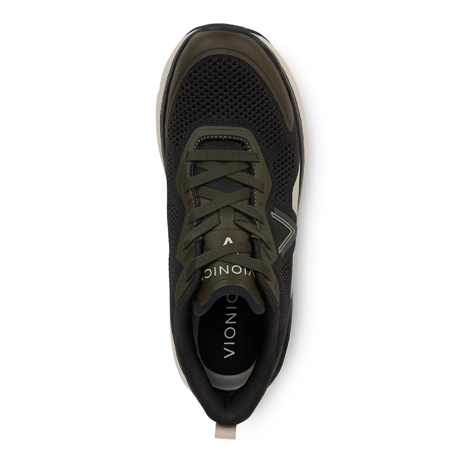 Vionic Men's Walk Max - Water Repellent Athletic Walking Shoes with Orthotic Support - Phantom Grey/Dark Khaki - Top