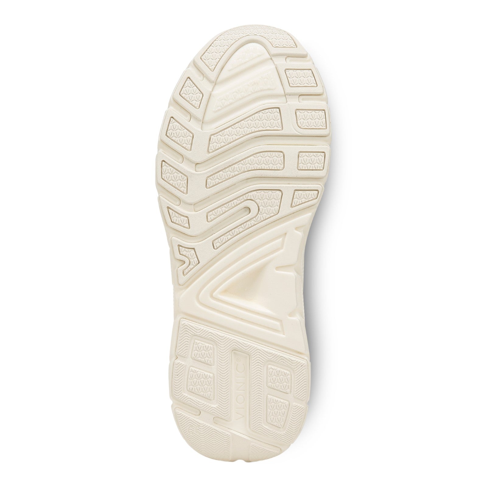 Vionic Men's Walk Max - Water Repellent Athletic Walking Shoes with Orthotic Support - Cream/Tangerine - Bottom