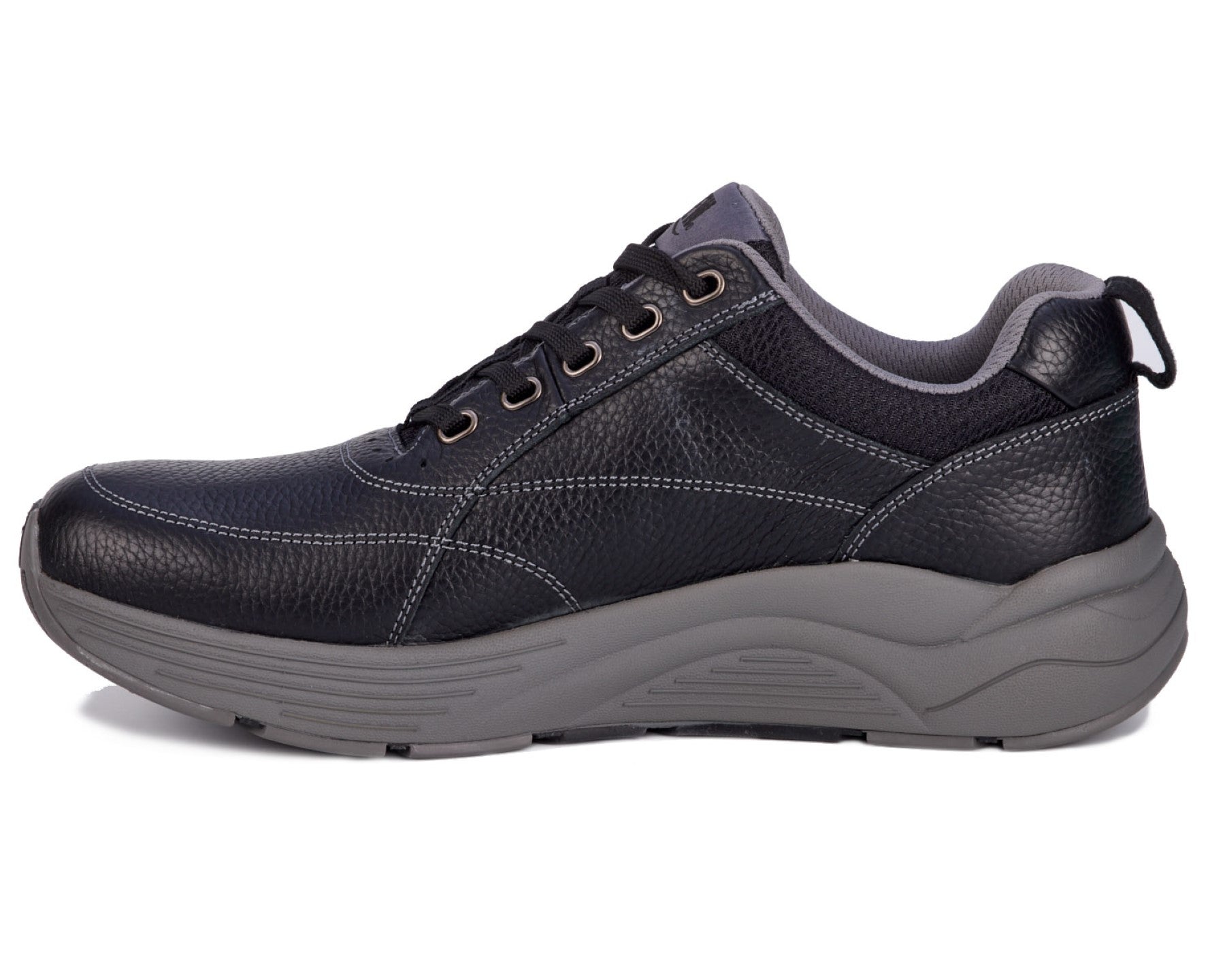 Drew Maker Men's Casual Shoe - Black Pebbled Leather - Inside View