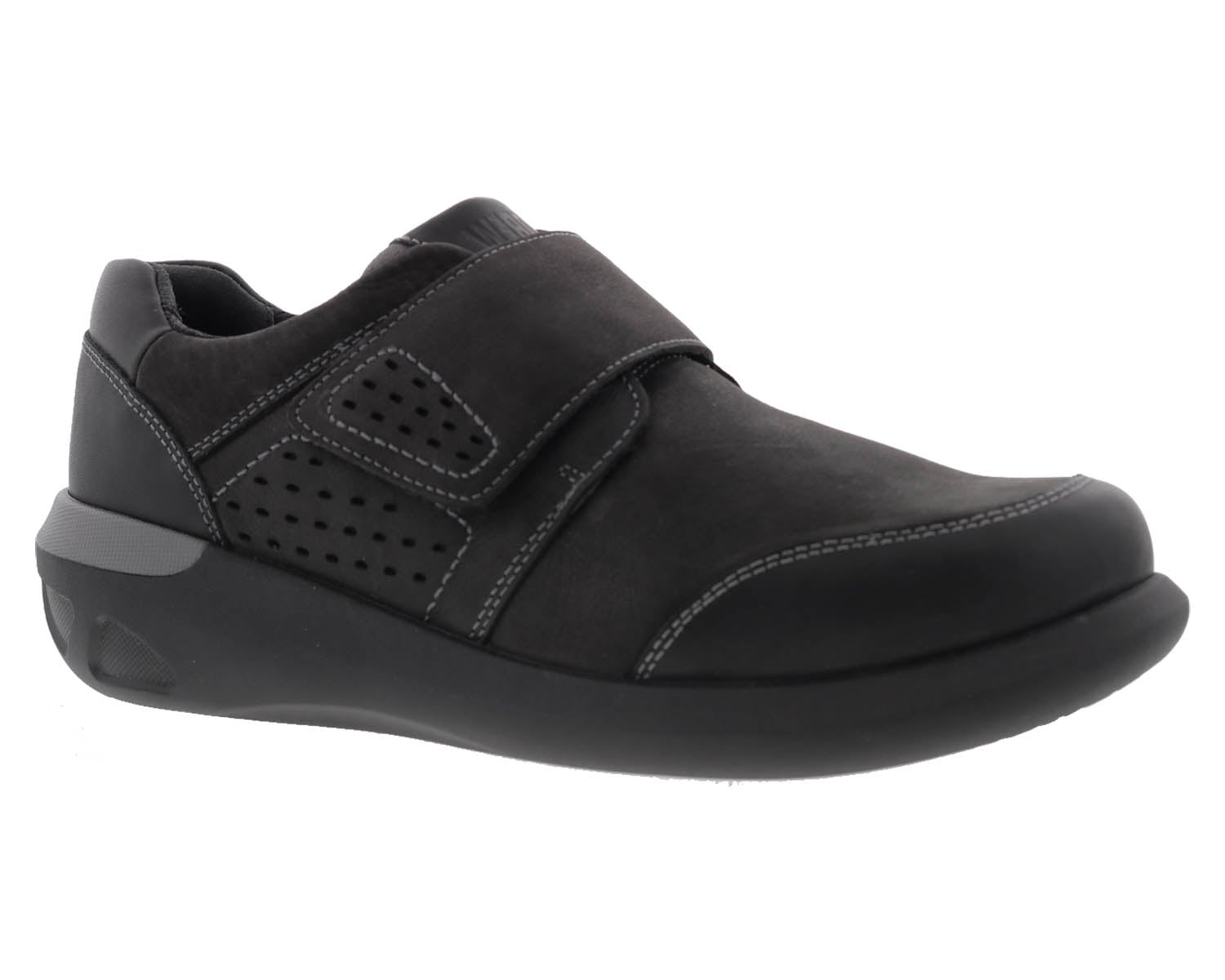 Drew Marshall Men's Casual Comfort Shoe - Black Nubuck/Leather - Main View