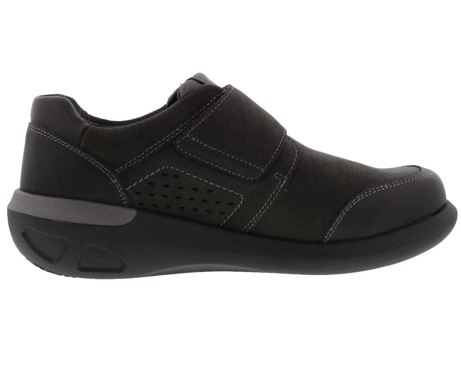Drew Marshall Men's Casual Comfort Shoe - Black Nubuck/Leather - Outside View