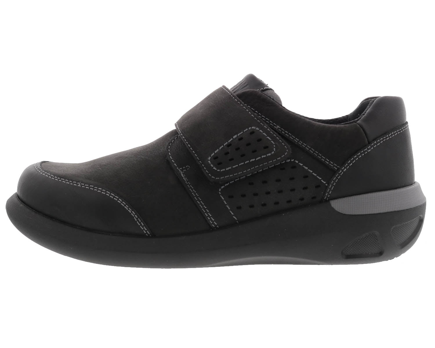 Drew Marshall Men's Casual Comfort Shoe - Black Nubuck/Leather - Inside View