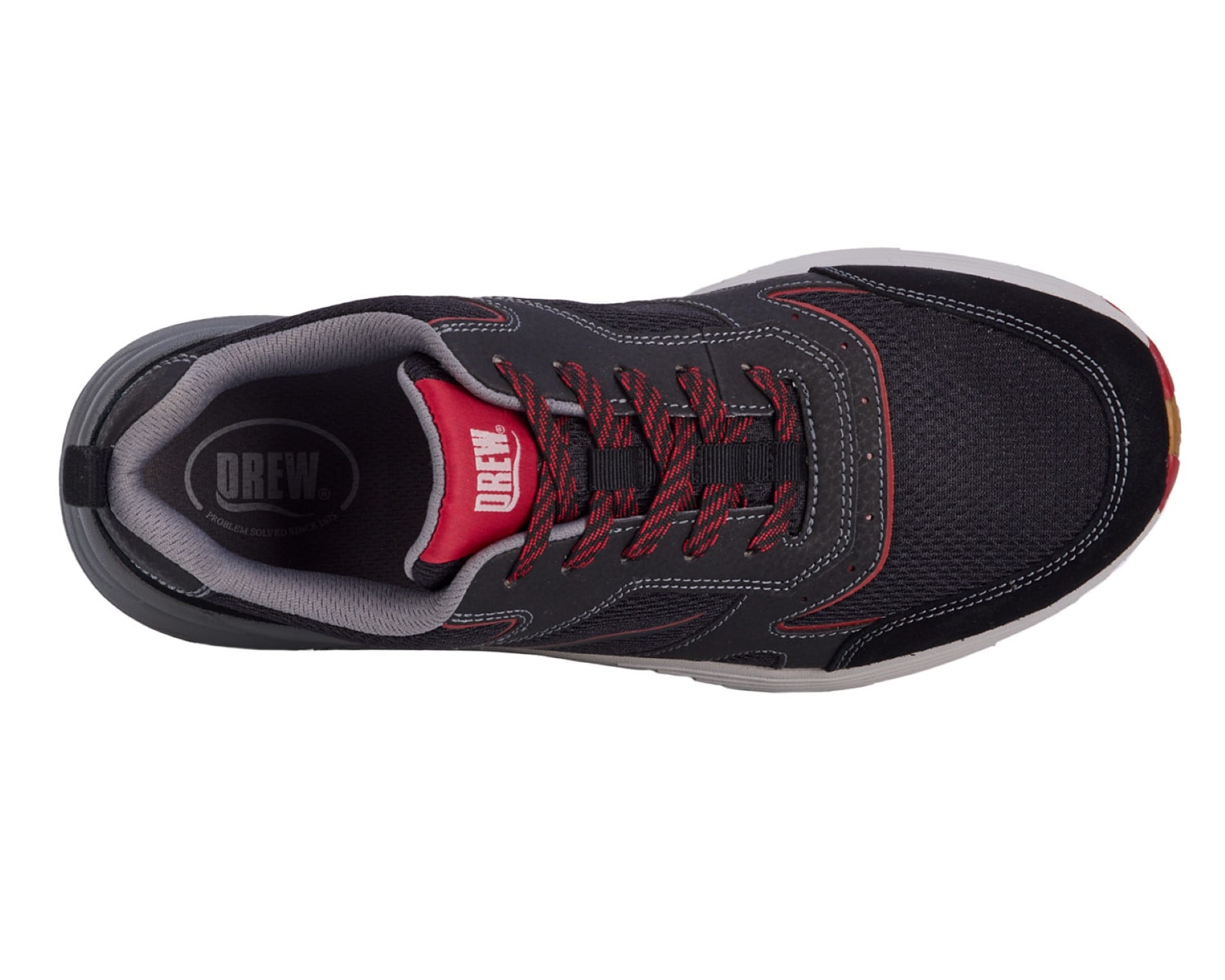 Drew Marvel Men's Athletic Shoe - Black Mesh Combo - Sole View