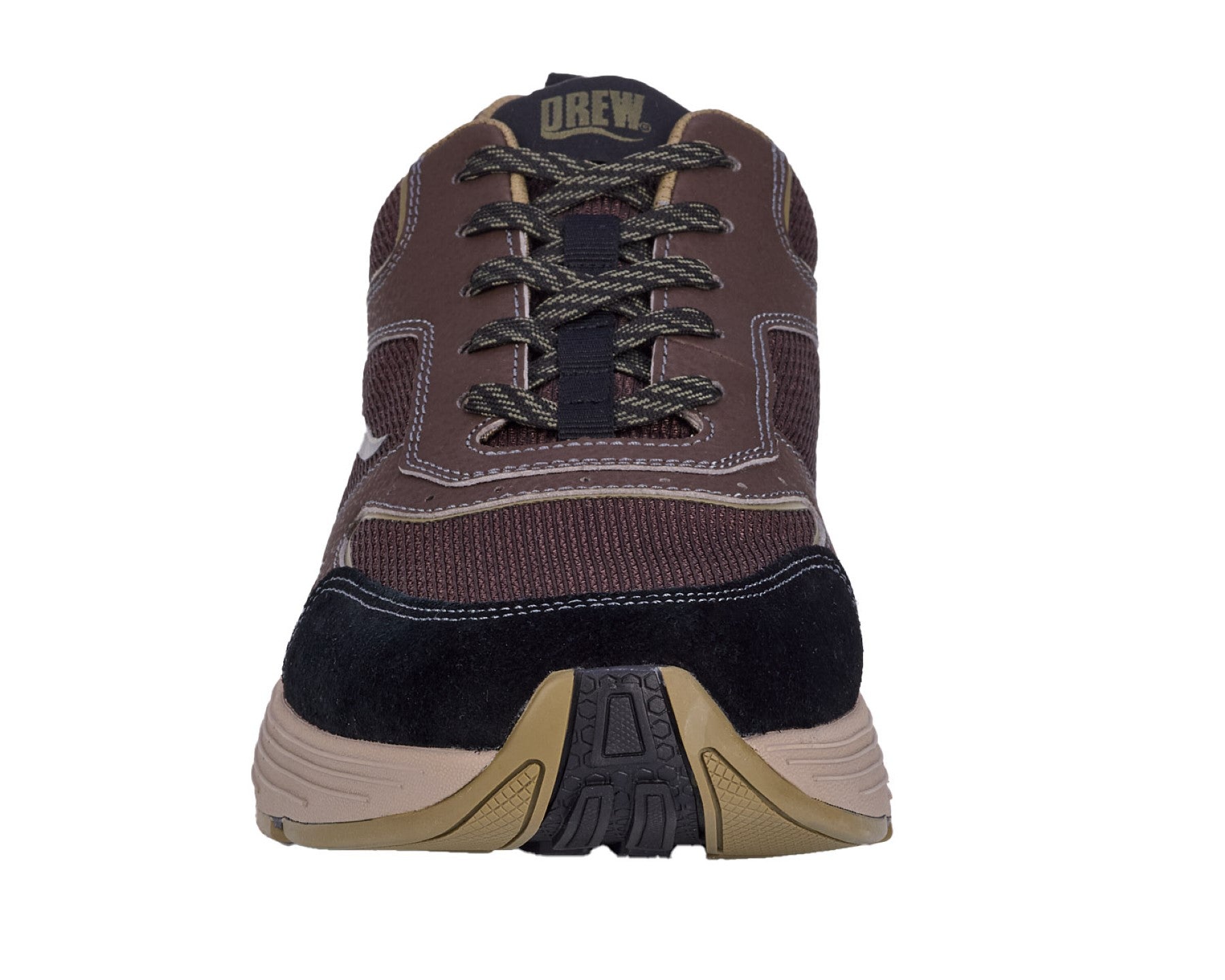 Drew Marvel Men's Athletic Shoe - Brown Mesh Combo - Front View