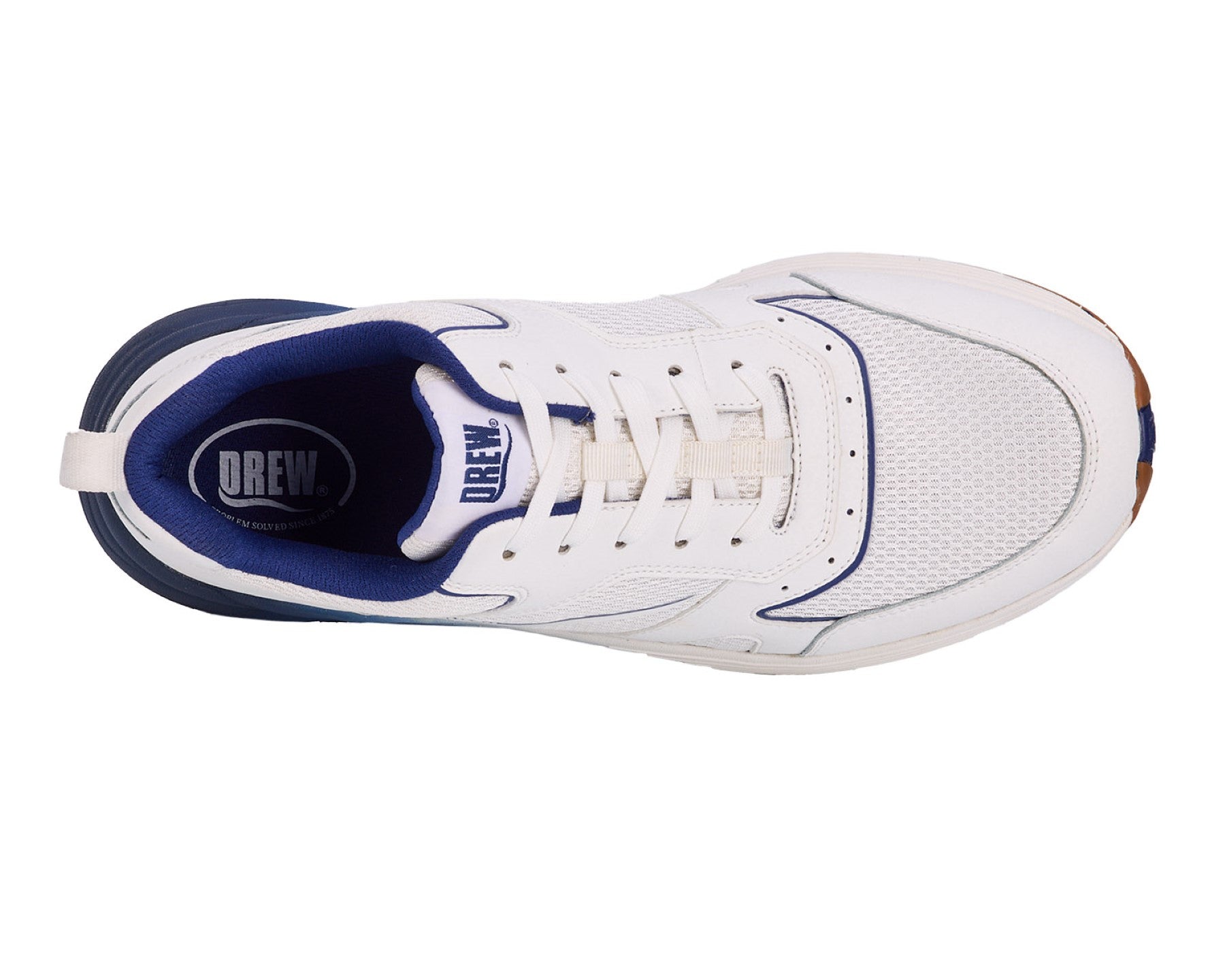 Drew Marvel Men's Athletic Shoe - White Mesh Combo - Sole View