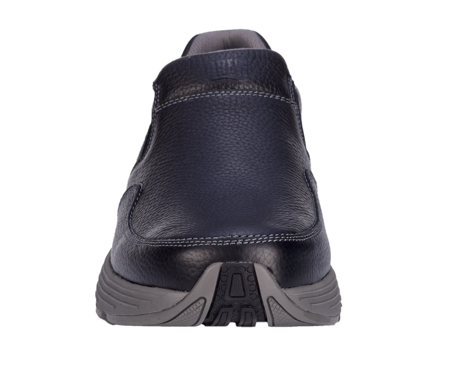 Drew Match Men's Casual Shoe - Black Pebbled Leather - Front View