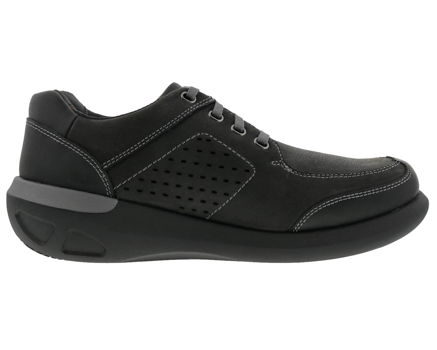 Drew Miles Men's Casual Shoe - Black Nubuck/Leather - Outside View