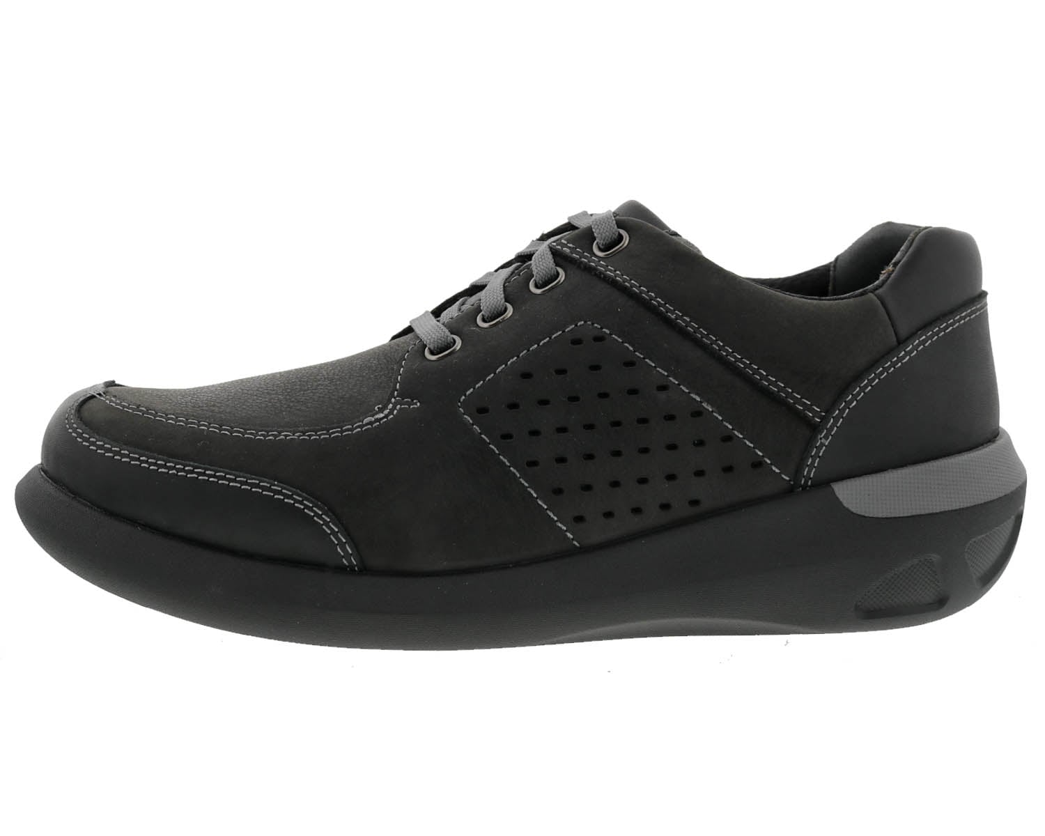 Drew Miles Men's Casual Shoe - Black Nubuck/Leather - Inside View