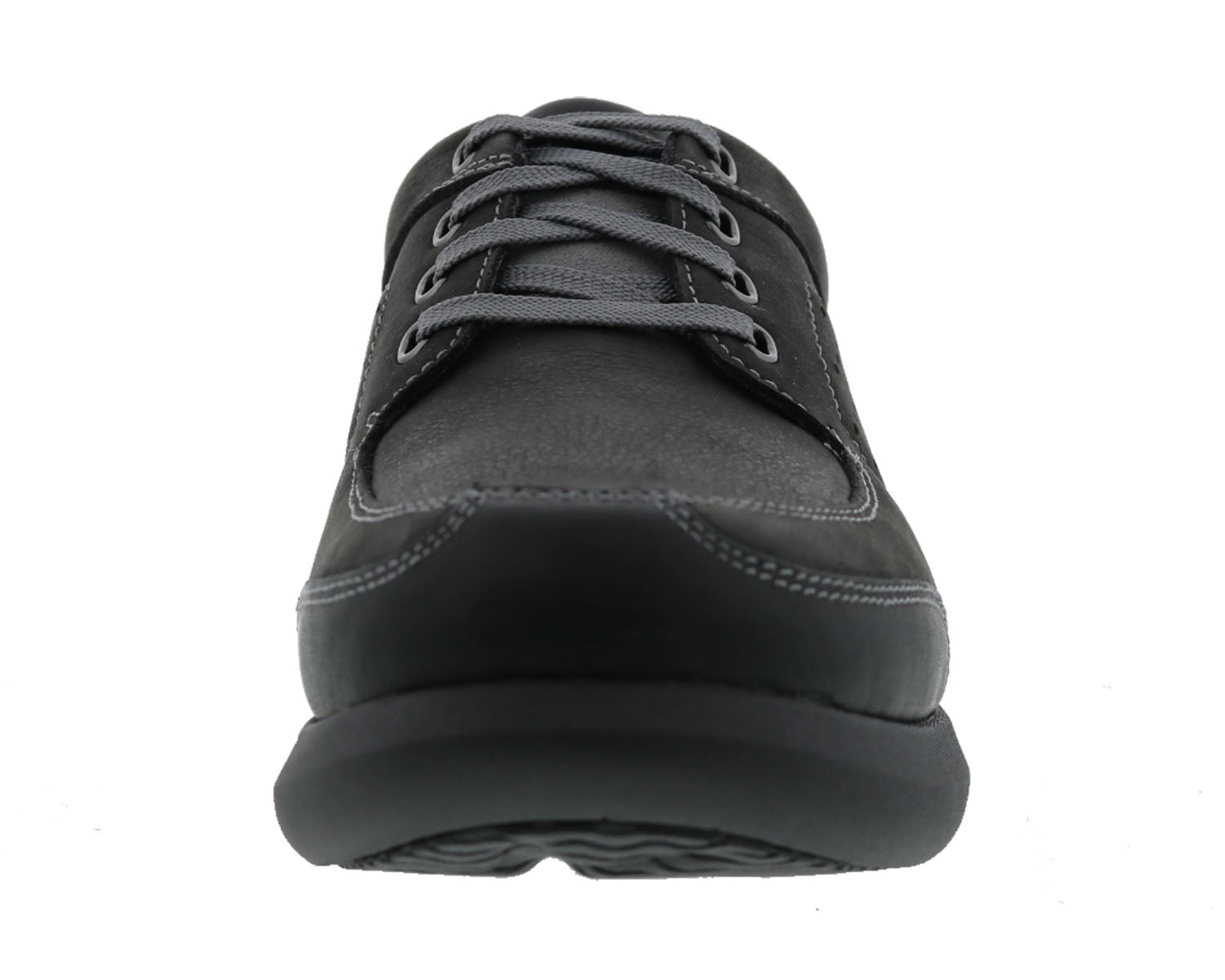 Drew Miles Men's Casual Shoe - Black Nubuck/Leather - Front View