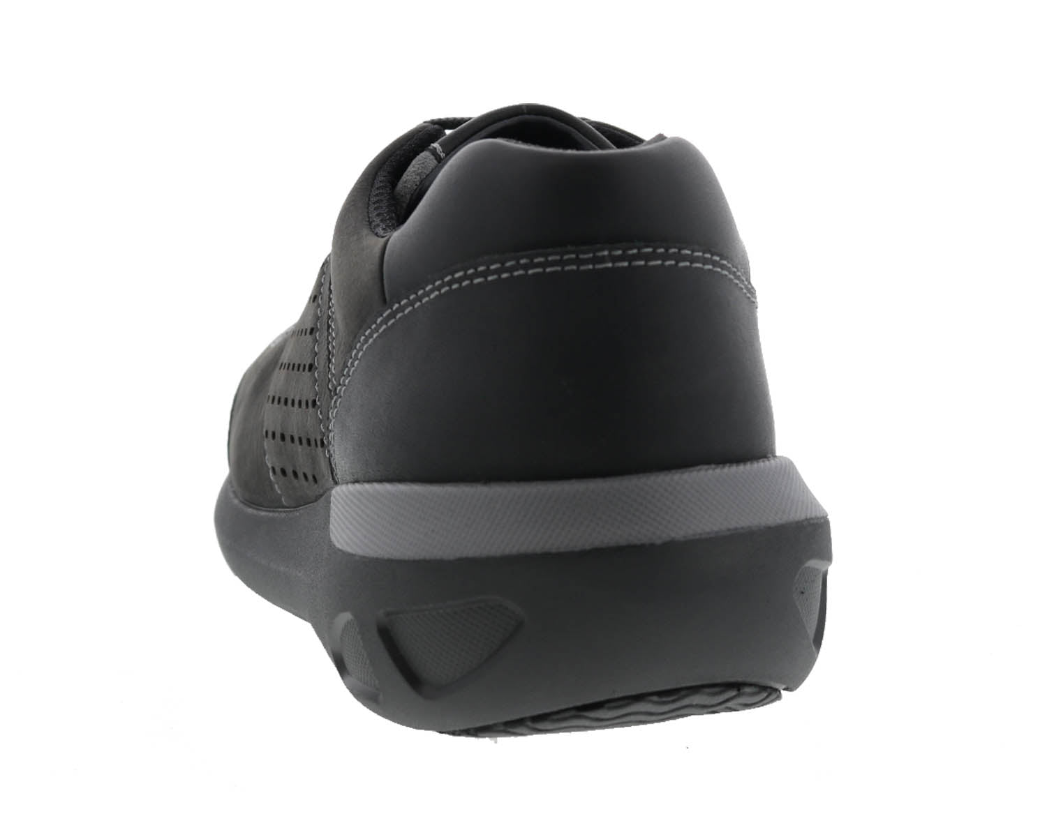 Drew Miles Men's Casual Shoe - Black Nubuck/Leather - Back View