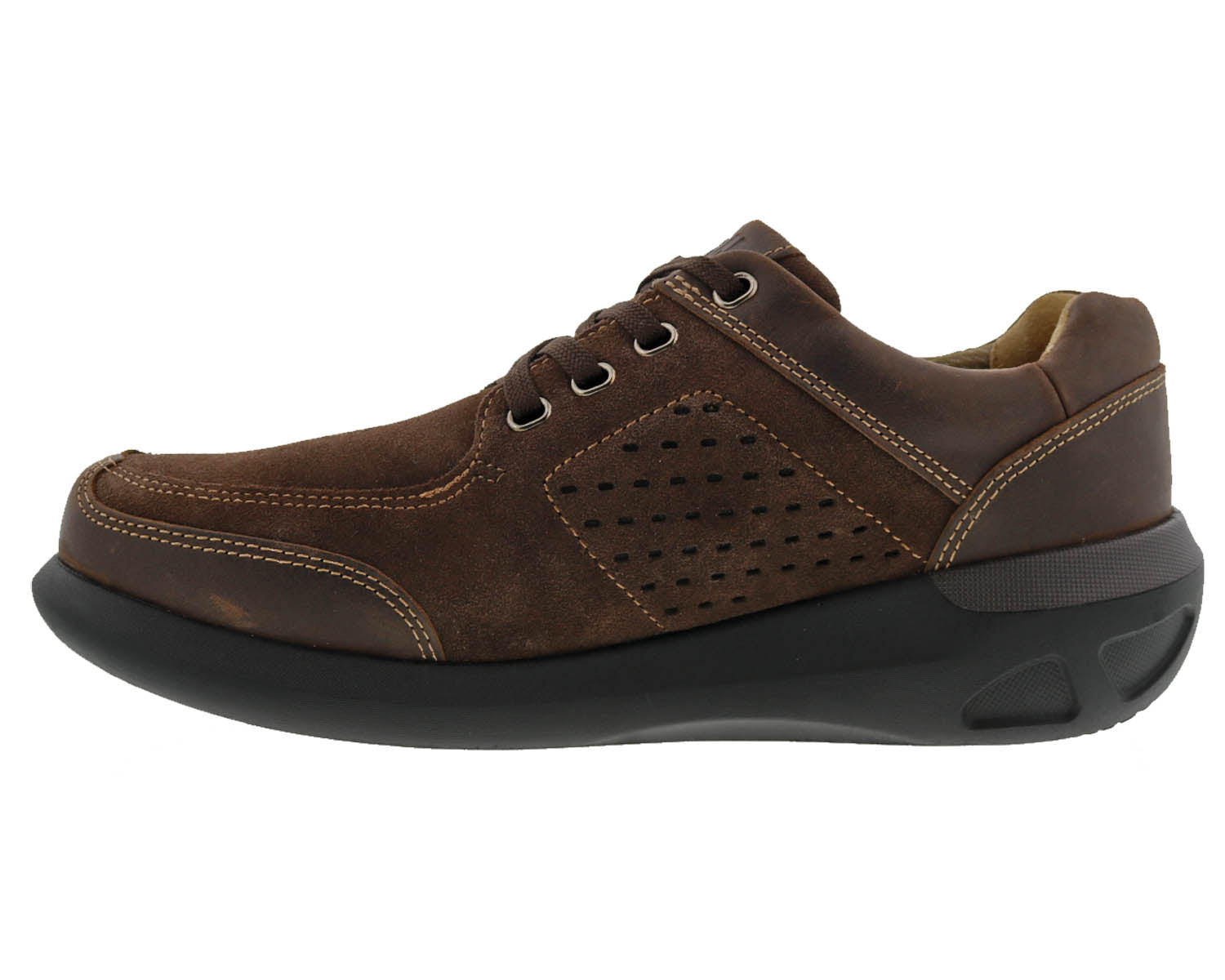 Drew Miles Men's Casual Shoe - Dark Brown Leather - Inside View
