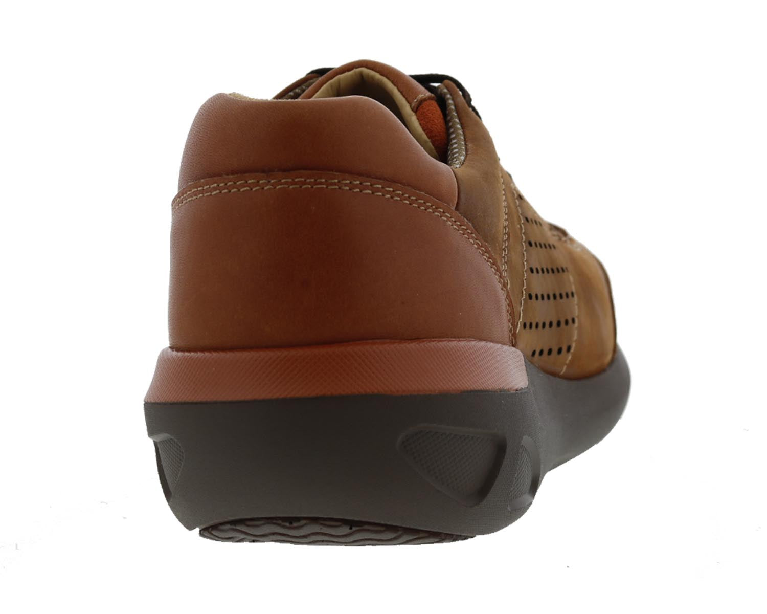 Drew Miles Men's Casual Shoe - Camel Leather - Back View