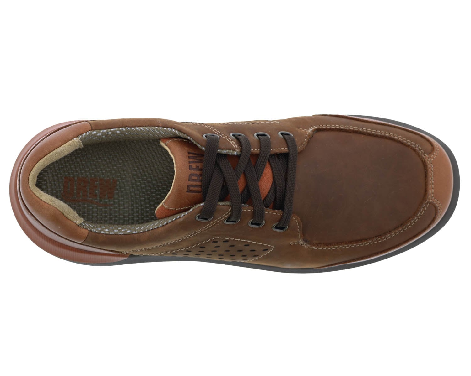 Drew Miles Men's Casual Shoe - Camel Leather - Sole View