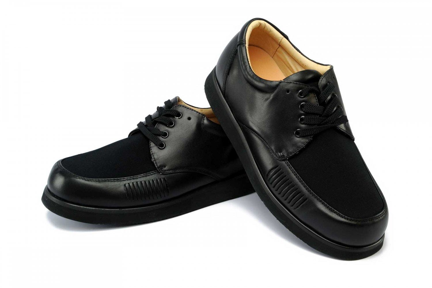 Mt. Emey - 708 - Men's Bunion Shoe by Apis - Black-Lycra Pair / Top