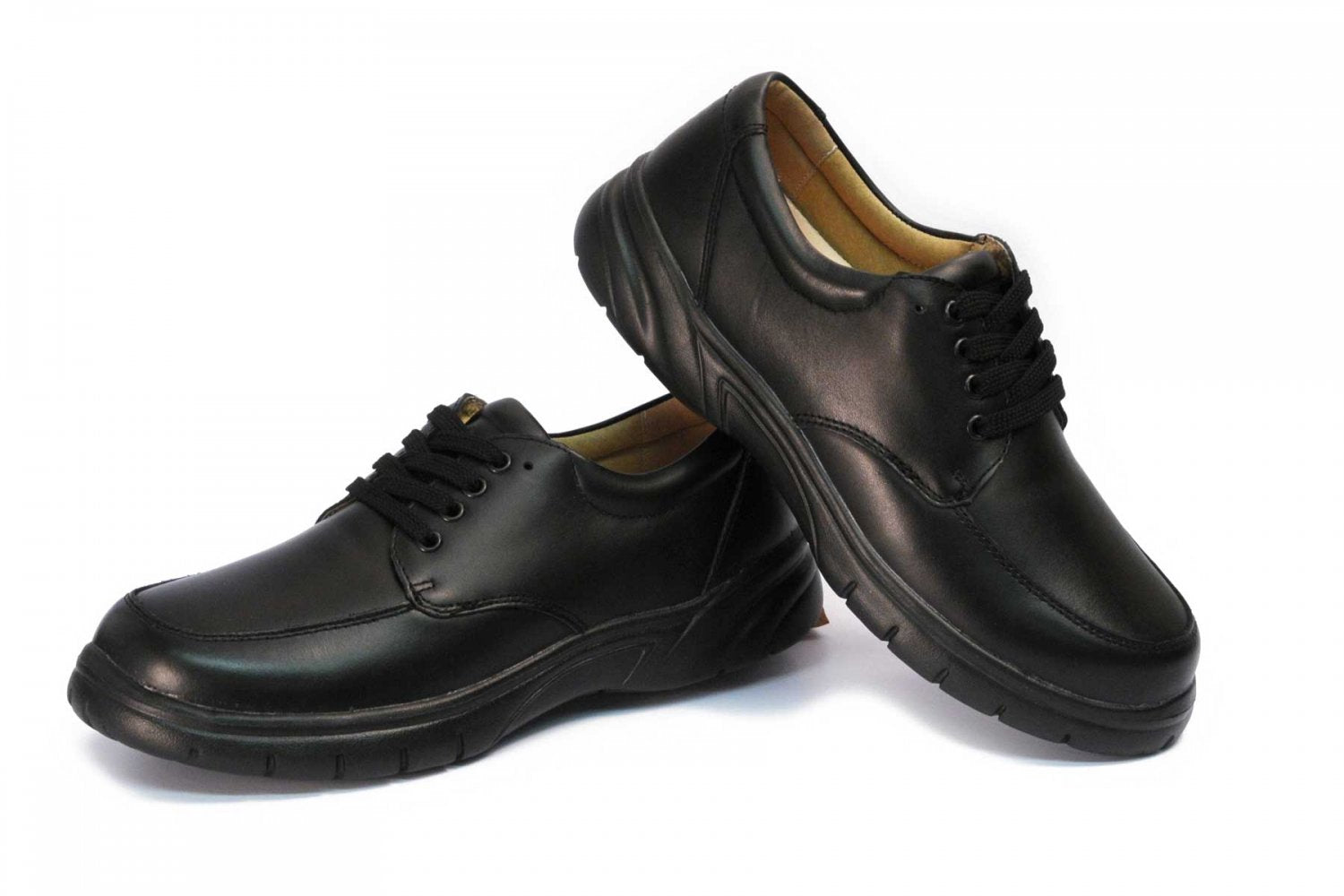 Mt. Emey - 708 - Men's Bunion Shoe by Apis - Black-Leather  Pair / Top