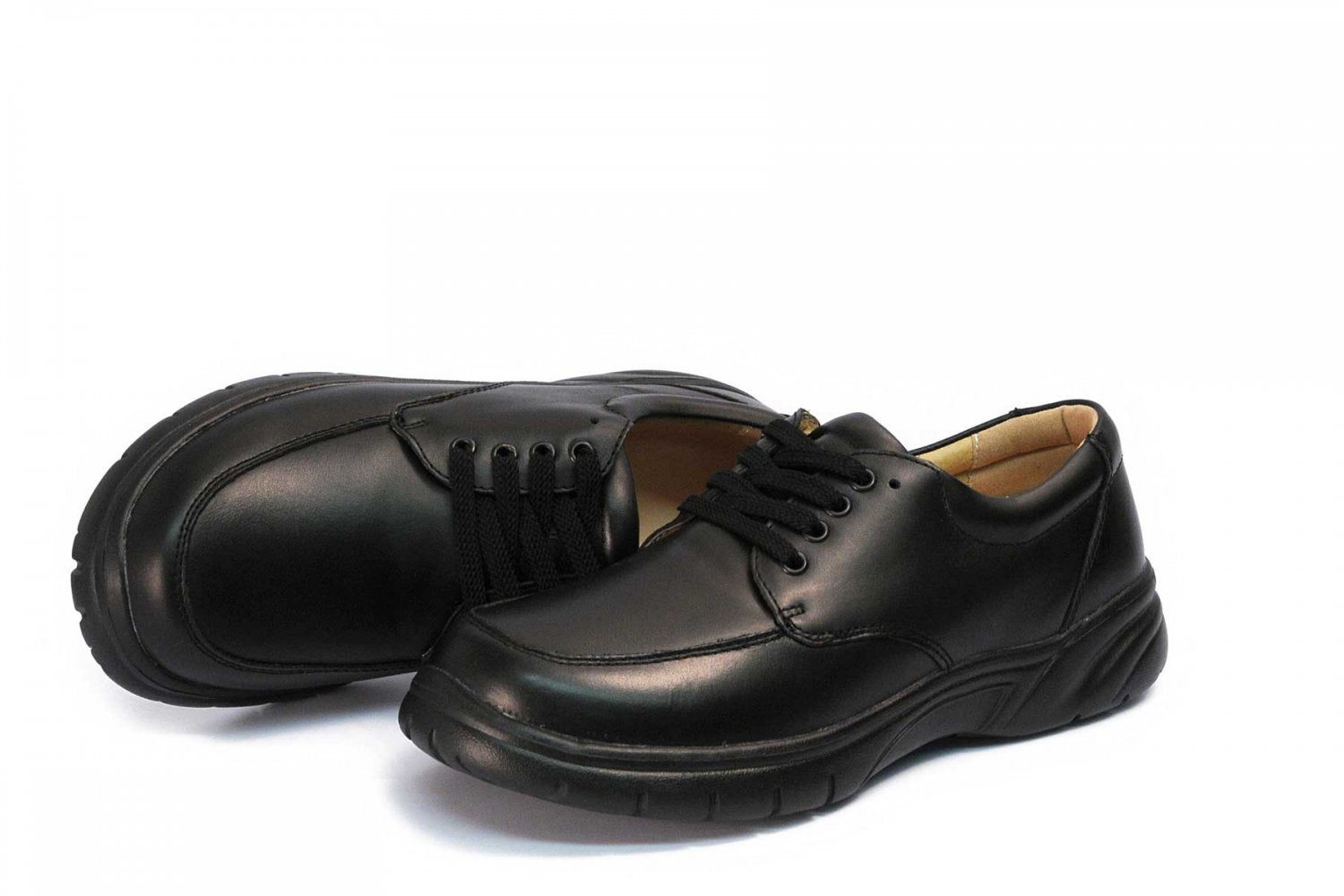 Mt. Emey - 708 - Men's Bunion Shoe by Apis - Black-Leather  Pair / Top