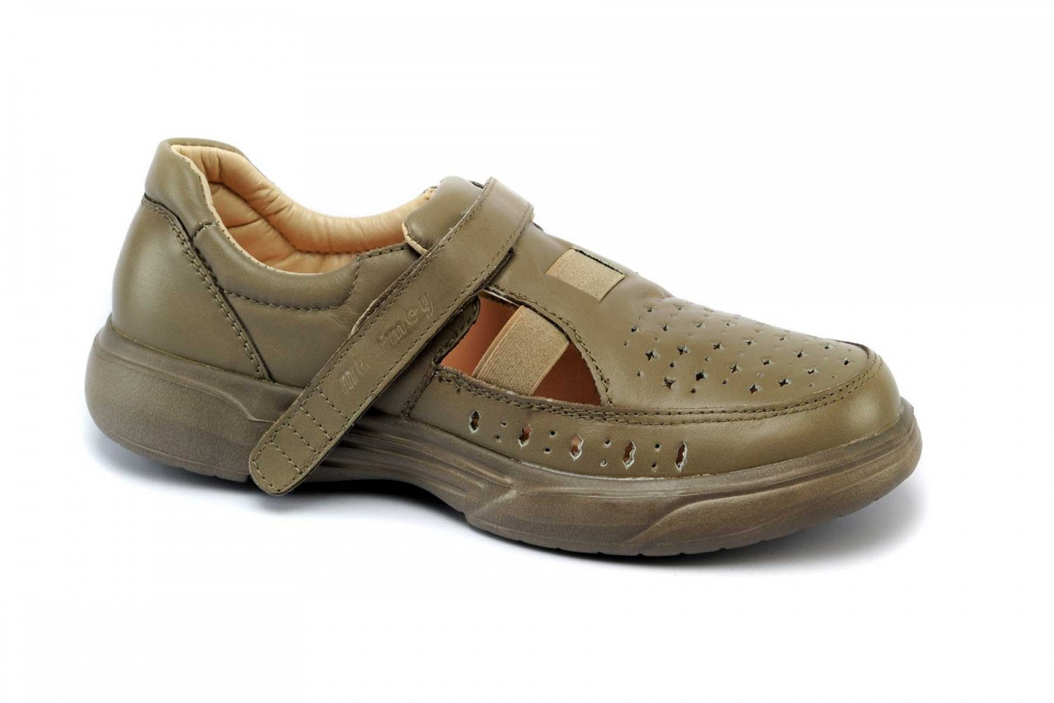 Mt. Emey 9212 - Women's Orthopedic Closed-toe Leather Sandal - Taupe Main Angle