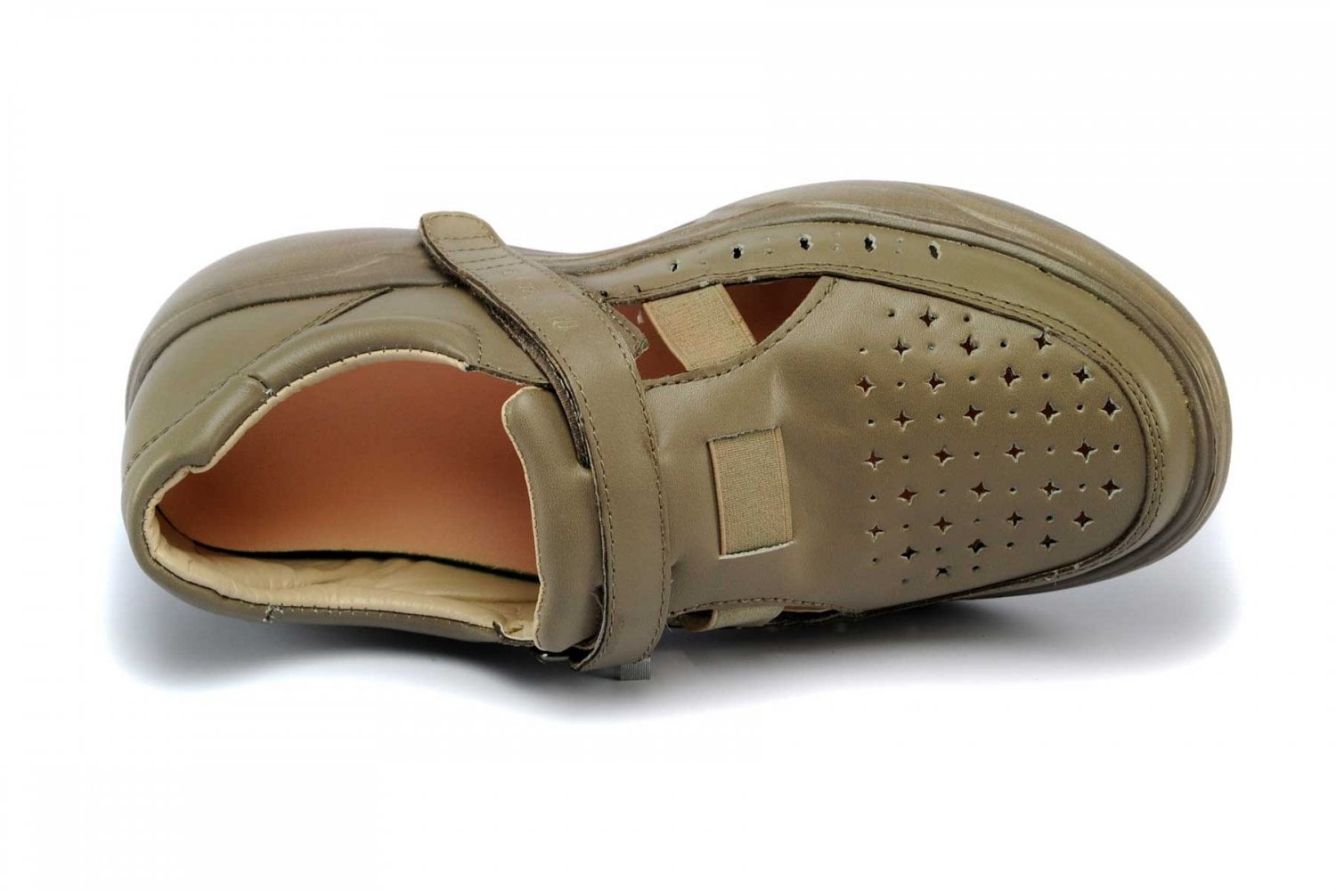 Mt. Emey 9212 - Women's Orthopedic Closed-toe Leather Sandal - Taupe Top
