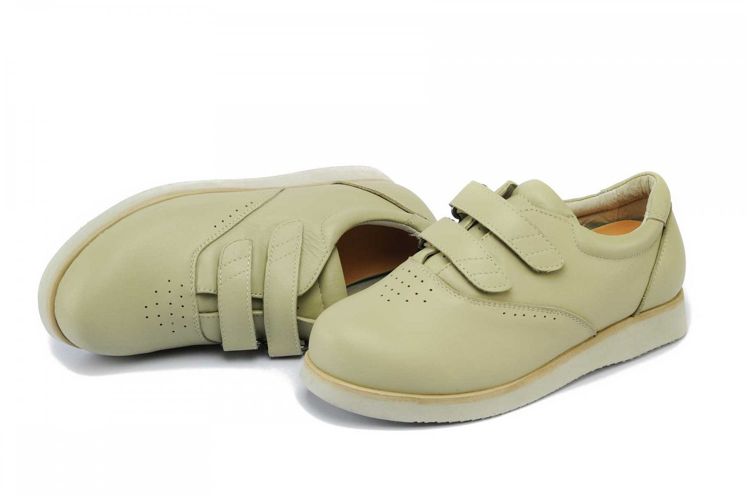 Mt. Emey 9301 - Women's Comfort Shoe - up to 7E - Strap - Beige Pair / Top