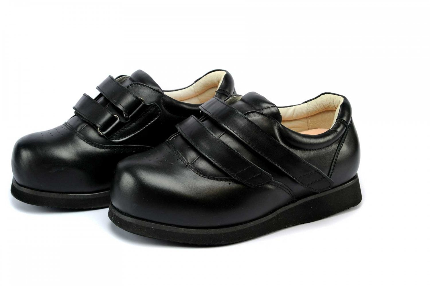 Mt. Emey 9301-X - Women's Widest Casual Shoes Strap Closure by Apis - Black Pair