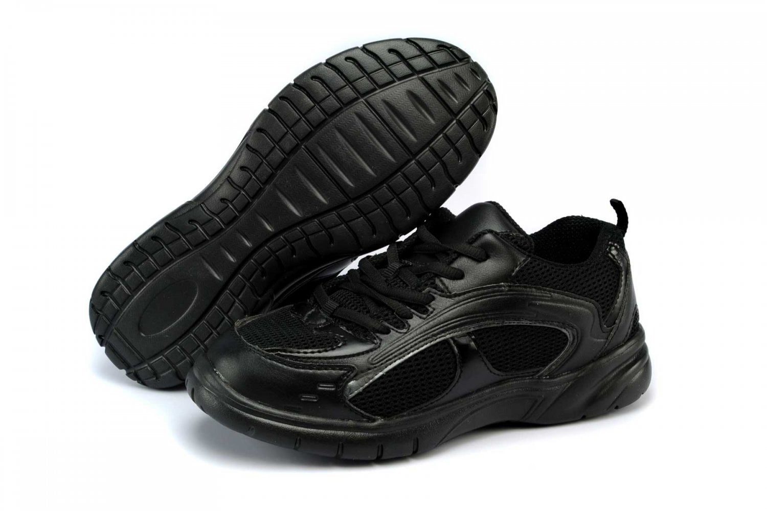 Mt. Emey 9701-L - Men's Extra-depth Athletic/Walking Shoes by Apis - Black Pair / Bottom