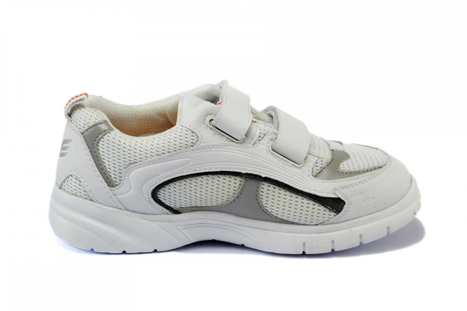 Mt. Emey 9701-V - Men's Extra-depth Athletic/Walking Strap Shoes - White/Grey Side