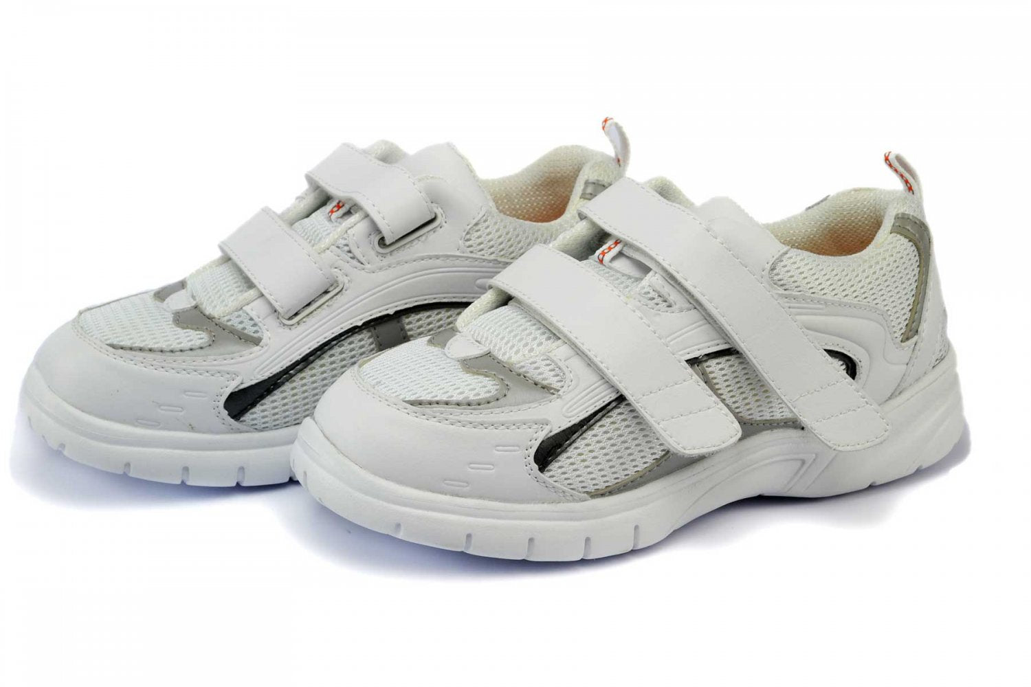 Mt. Emey 9701-V - Men's Extra-depth Athletic/Walking Strap Shoes - White/Grey Pair