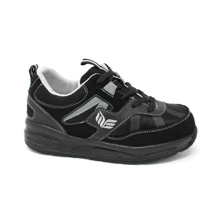 Mt. Emey MT16 - Kids Extra-depth Athletic Walking Shoes with Laces - Black