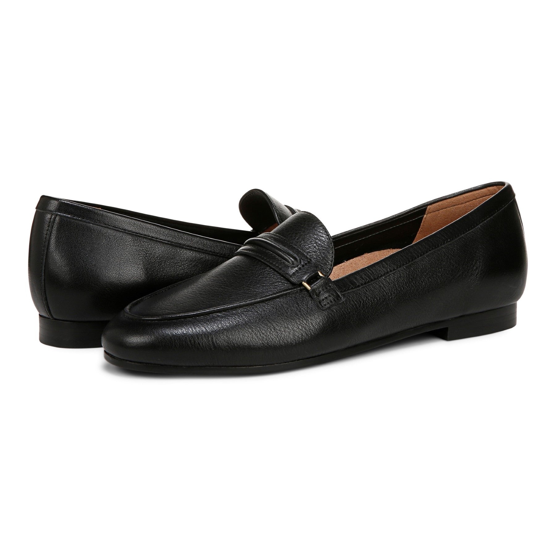 Vionic Newport Women's Orthotic Loafer Casual Shoe - Black - pair left angle
