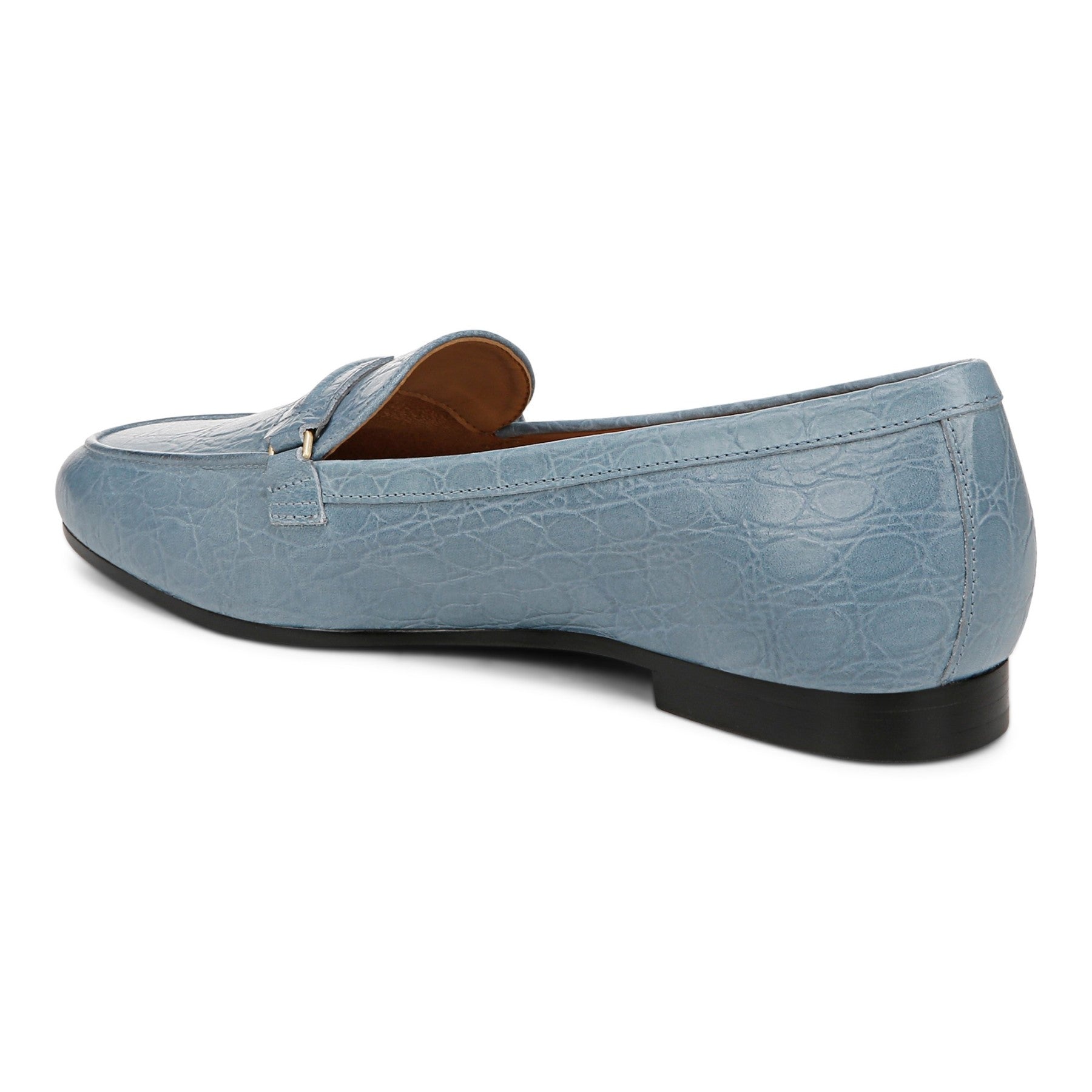 Vionic Newport Women's Orthotic Loafer Casual Shoe - Vintage Blue Haze - Back angle