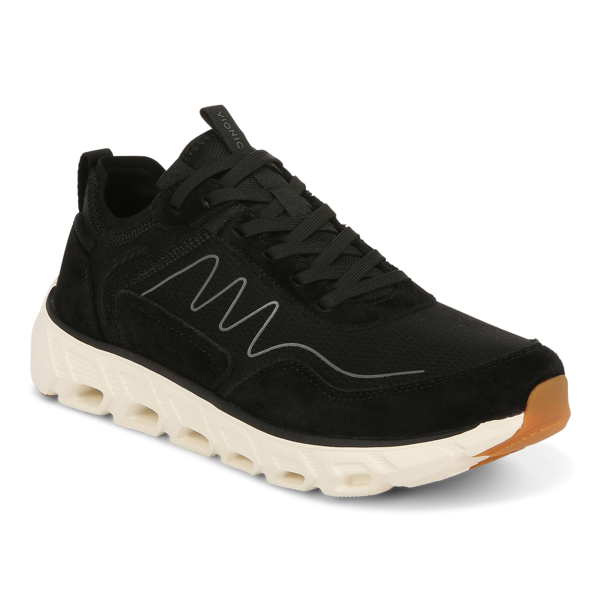 Vionic Nimble Womens Oxford/Lace Up Lifestyl - Black Mesh Sde - Angle main